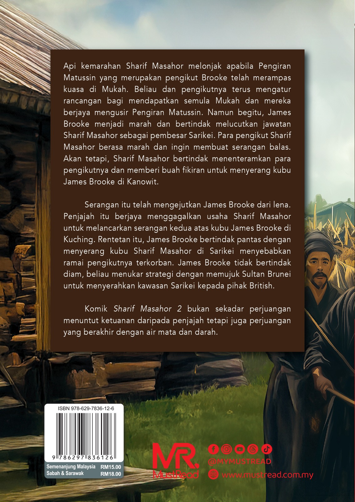 Komik Sharif Masahor #2 - Bangkit Menentang Brooke (Ilustrasi guna Teknologi AI)