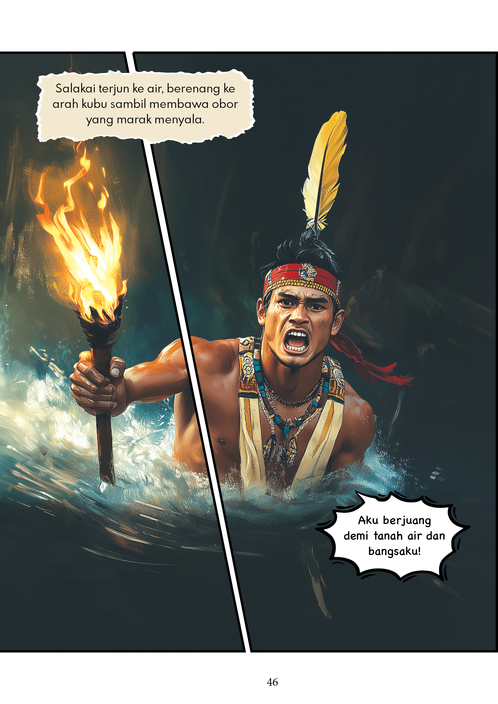 Komik Sharif Masahor #2 - Bangkit Menentang Brooke (Ilustrasi guna Teknologi AI)