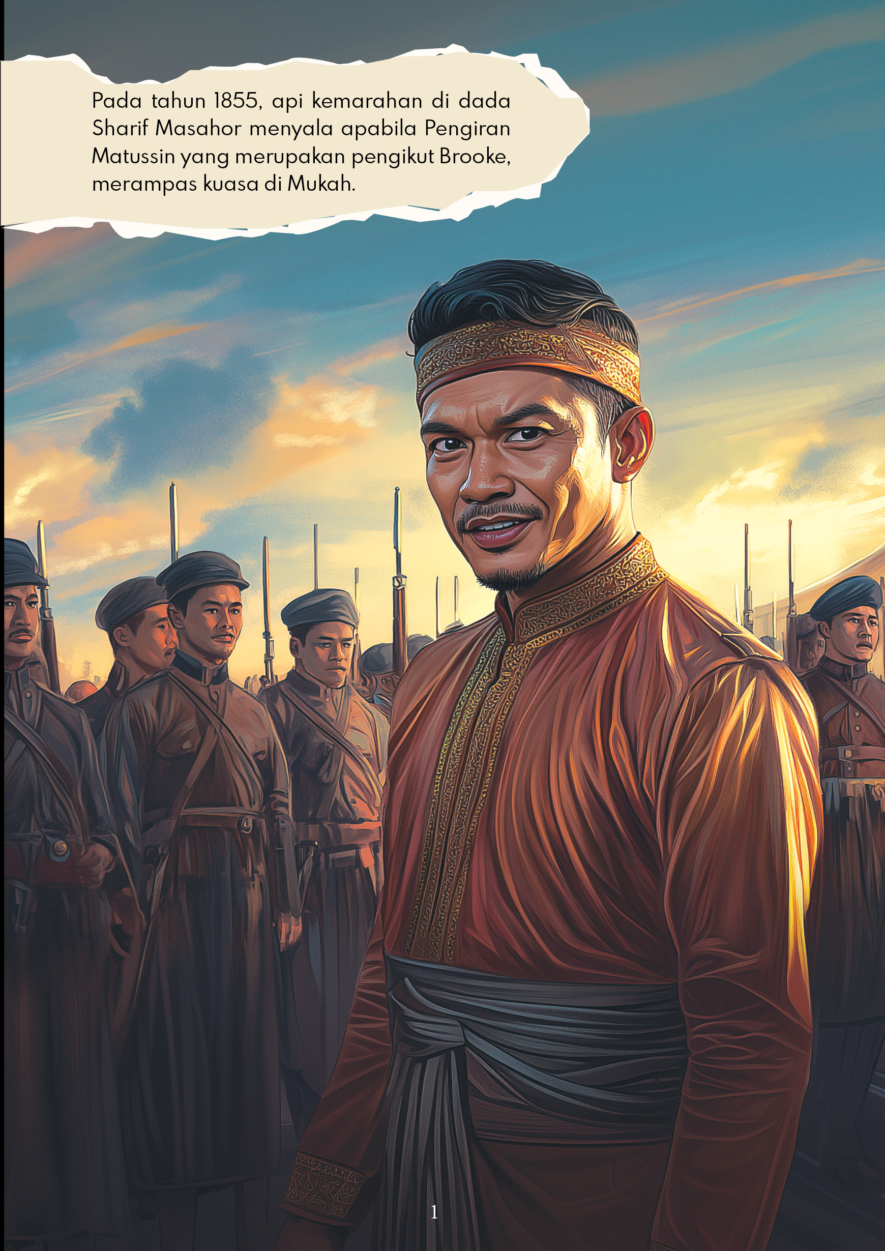 Komik Sharif Masahor #2 - Bangkit Menentang Brooke (Ilustrasi guna Teknologi AI)