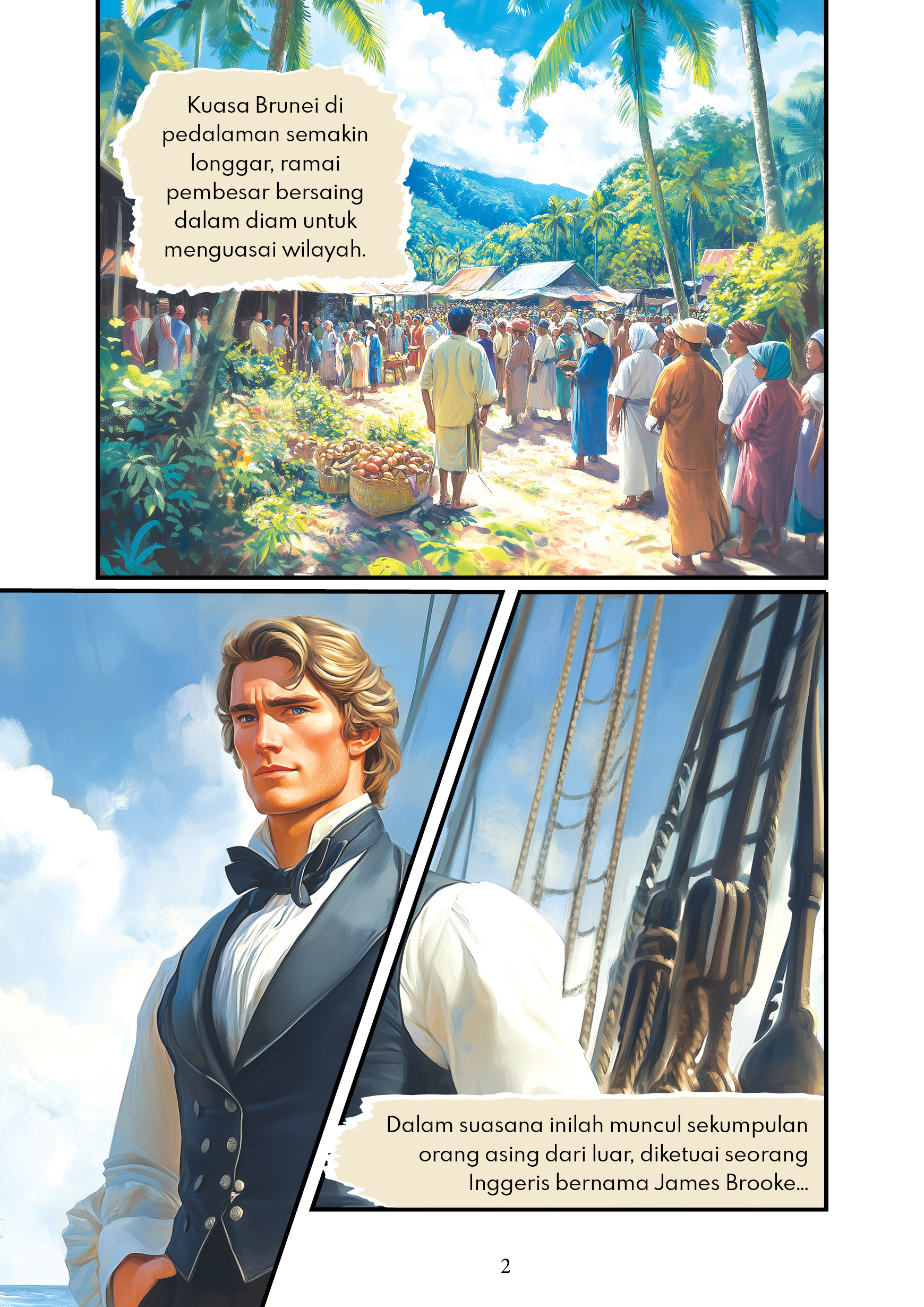 Komik Sharif Masahor #1 – Memimpin Sarikei dengan Hikmah (Ilustrasi guna Teknologi AI)