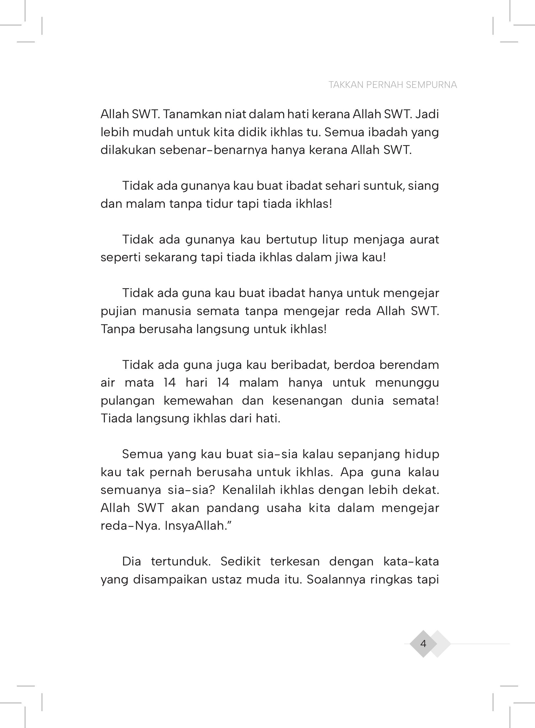 Takkan Pernah Sempurna  