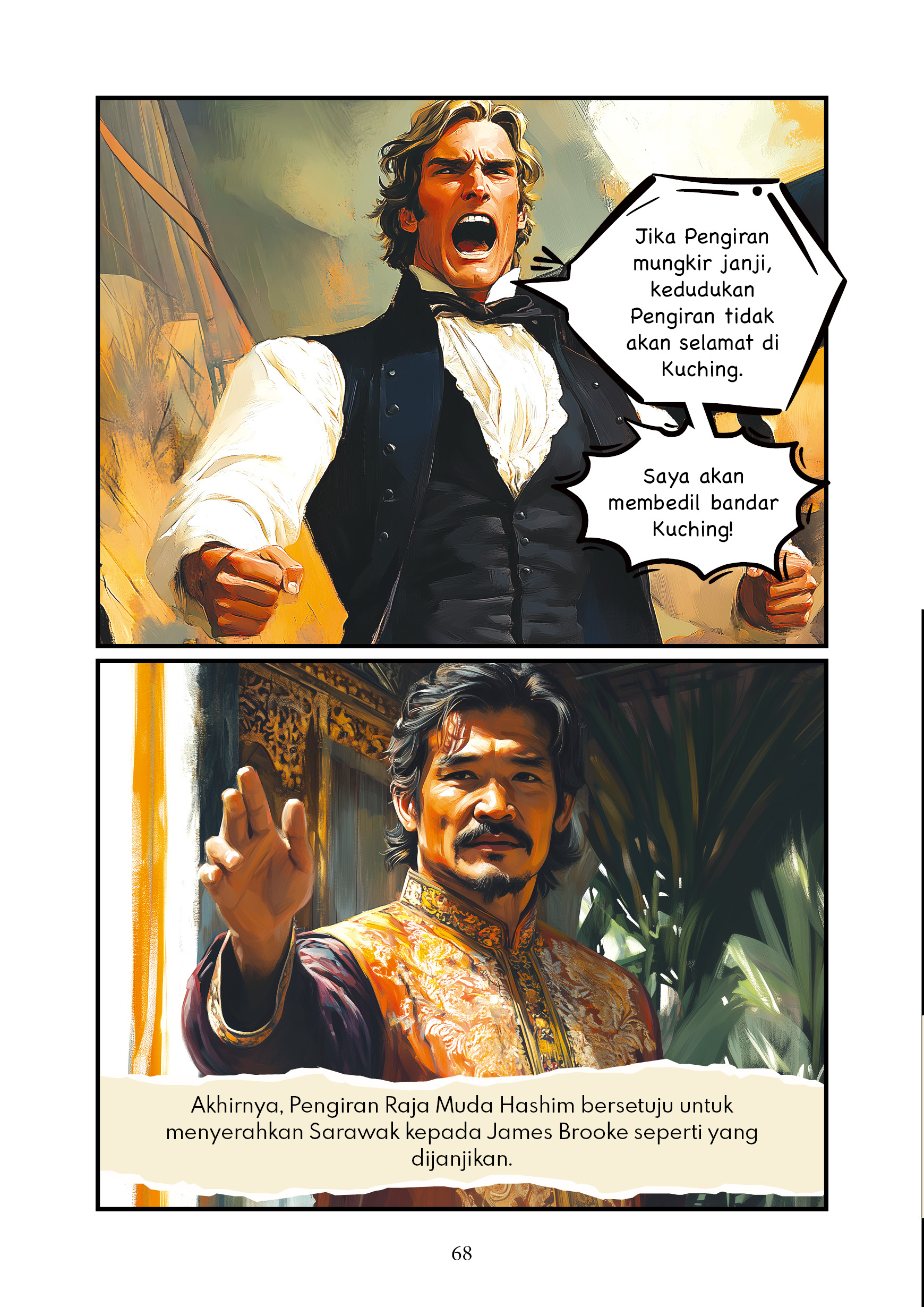 Komik Empayar Brooke #1 - Dinasti Raja Putih Sarawak (Ilustrasi guna Teknologi AI)