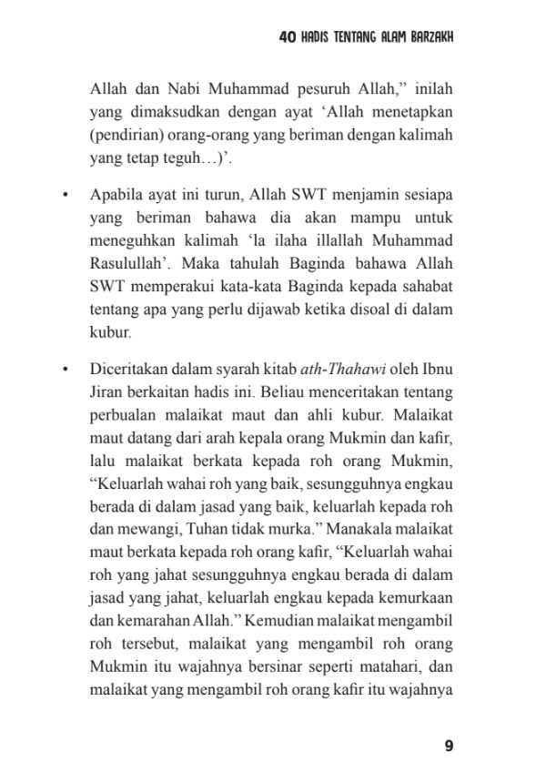 40 Hadis Tentang Alam Barzakh