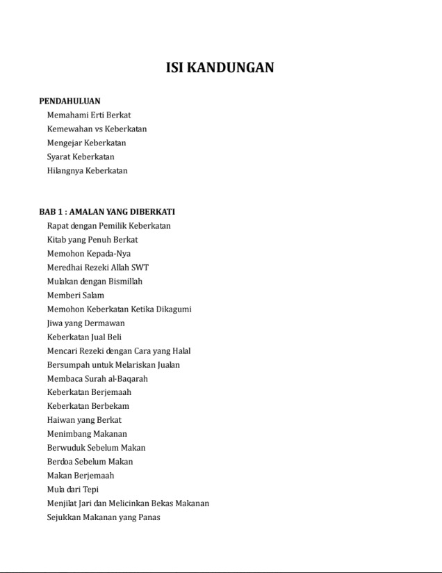 Berkat Rahsia Hidup Senang