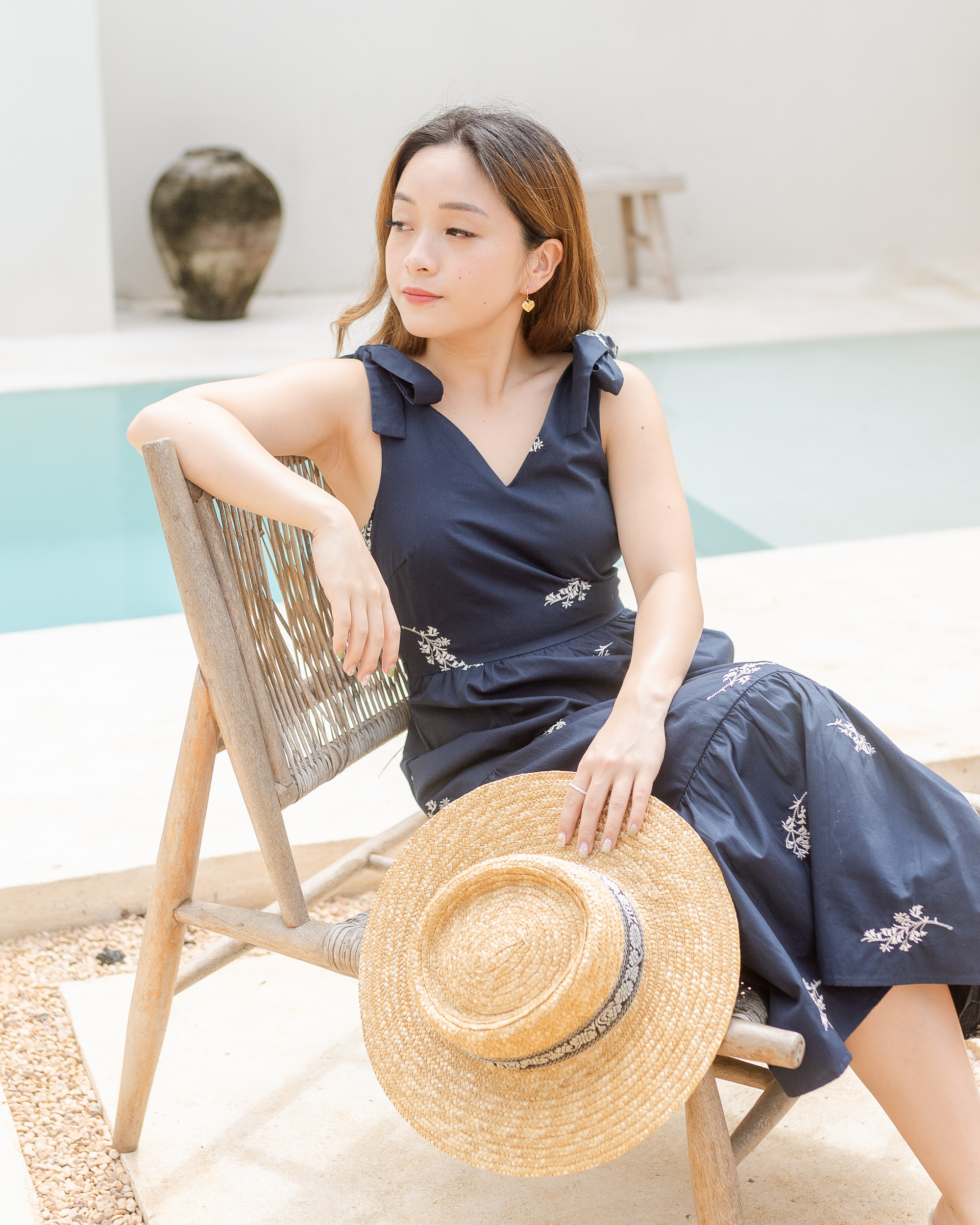 *BACKORDER* Sadie Dress in Navy Embroidered Florals