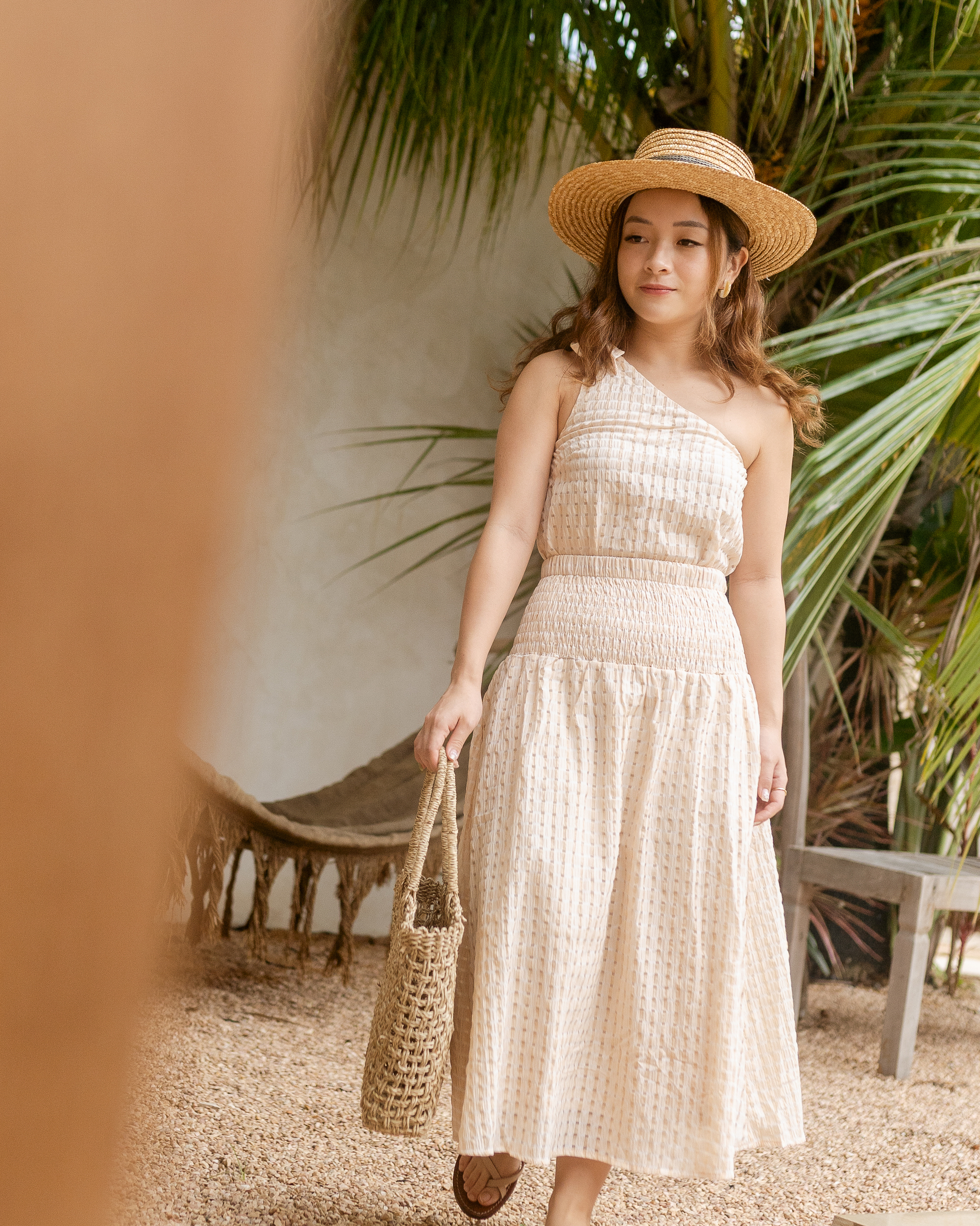 Trixie Midi Skirt in Yellow Checks