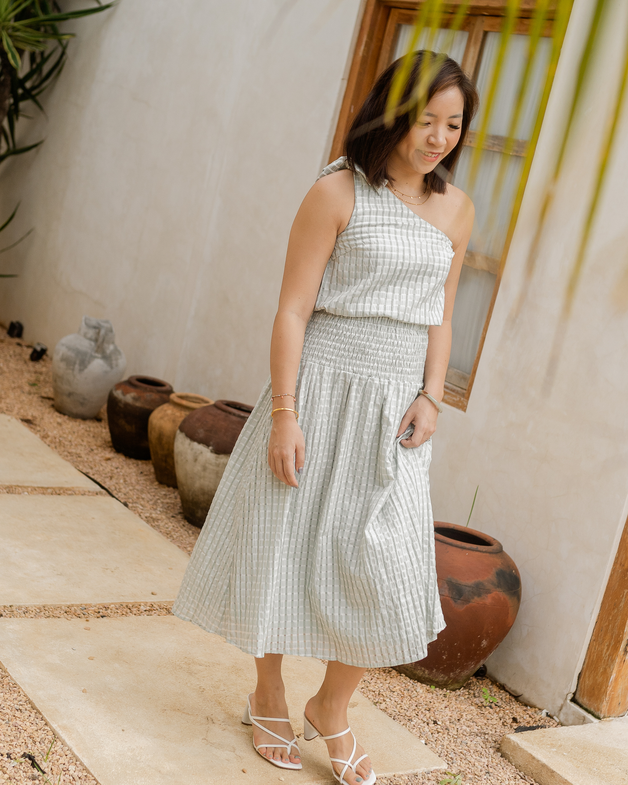 Trixie Toga Top in Mint Checks