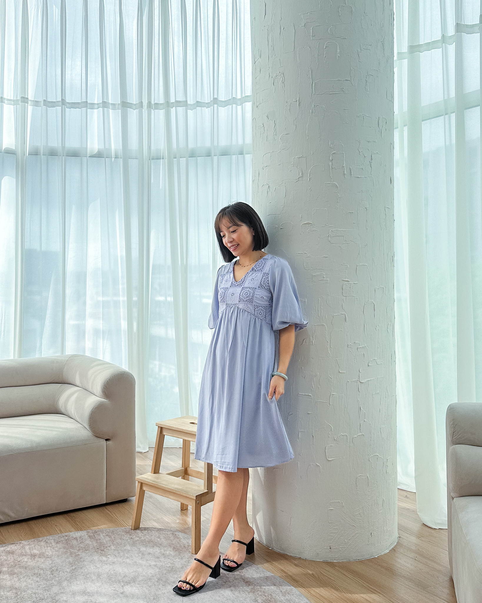 Katniss Embroidery Dress in Periwinkle