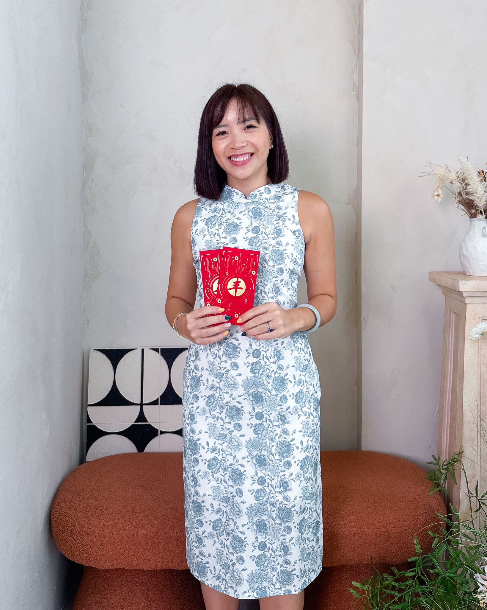 Elena Cheongsam in Green Florals
