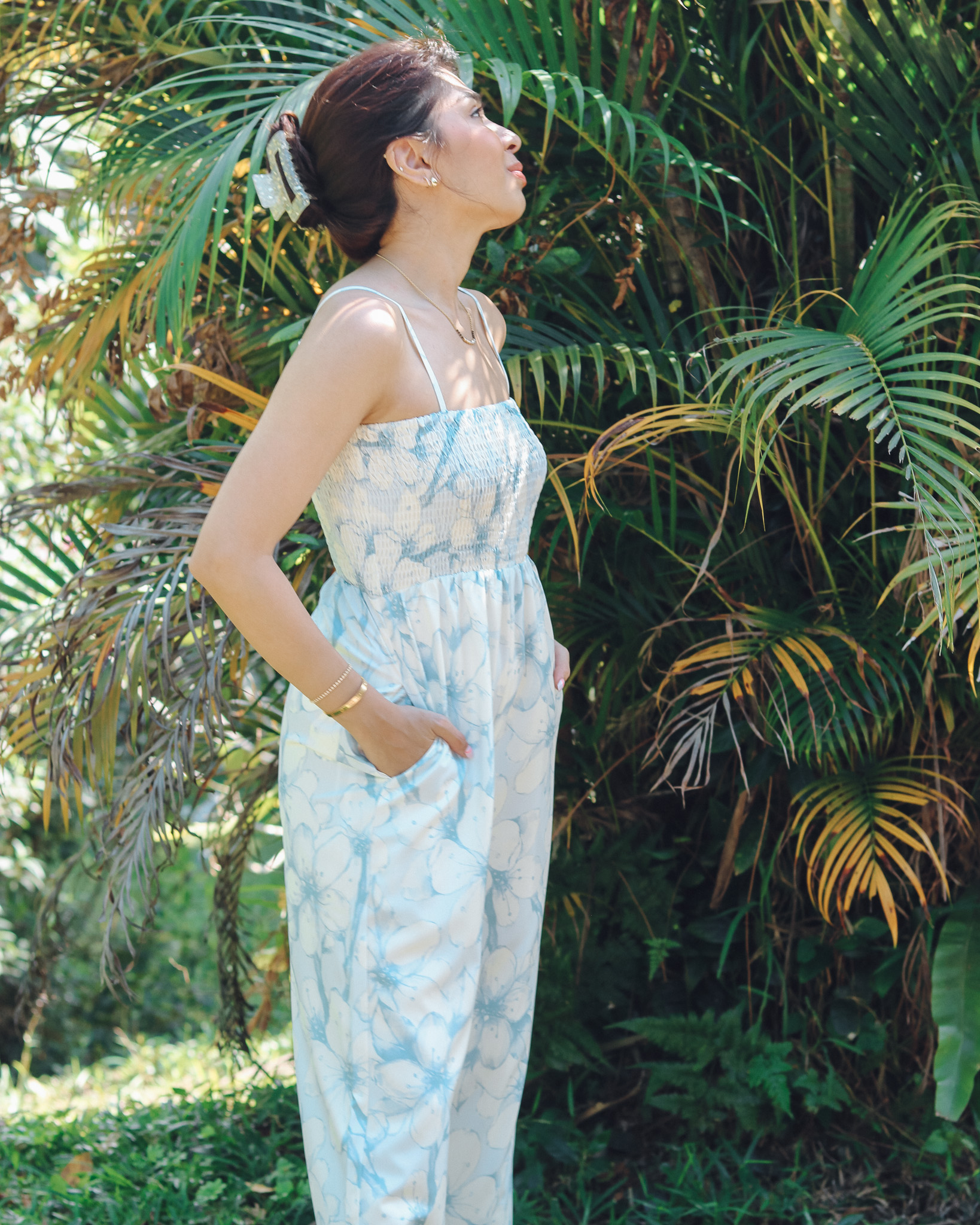 Alexa Jumpsuit in Blue Florals