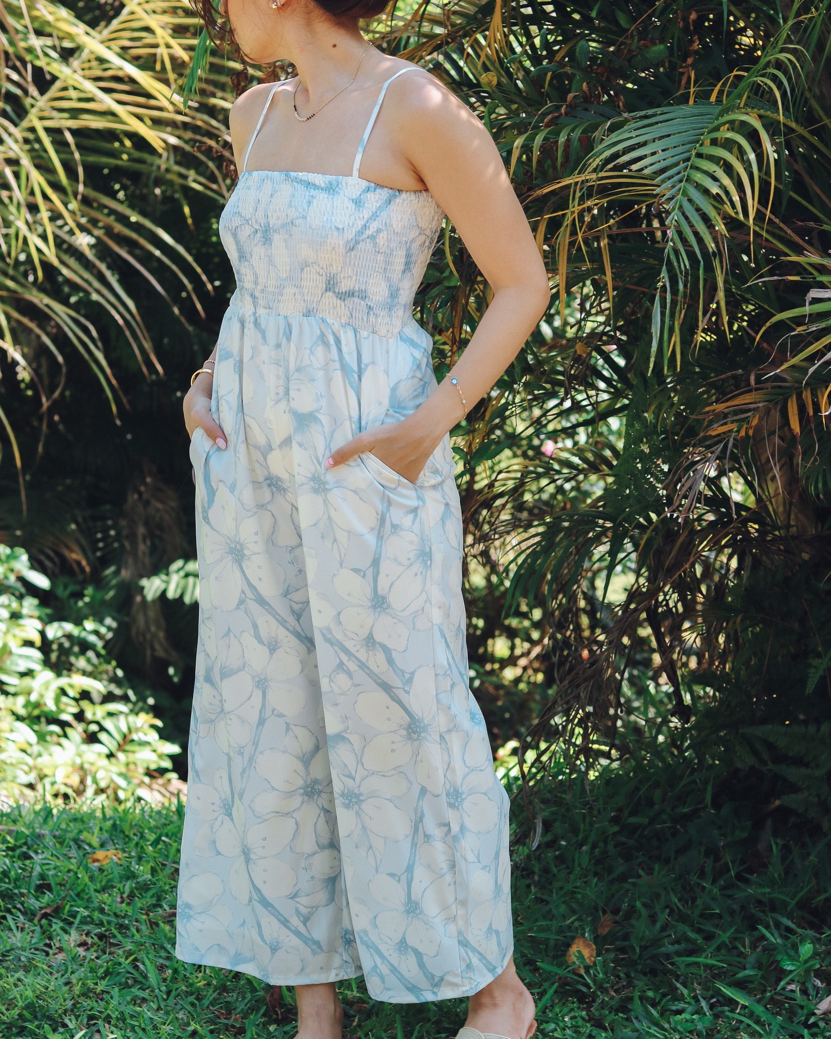 Alexa Jumpsuit in Blue Florals