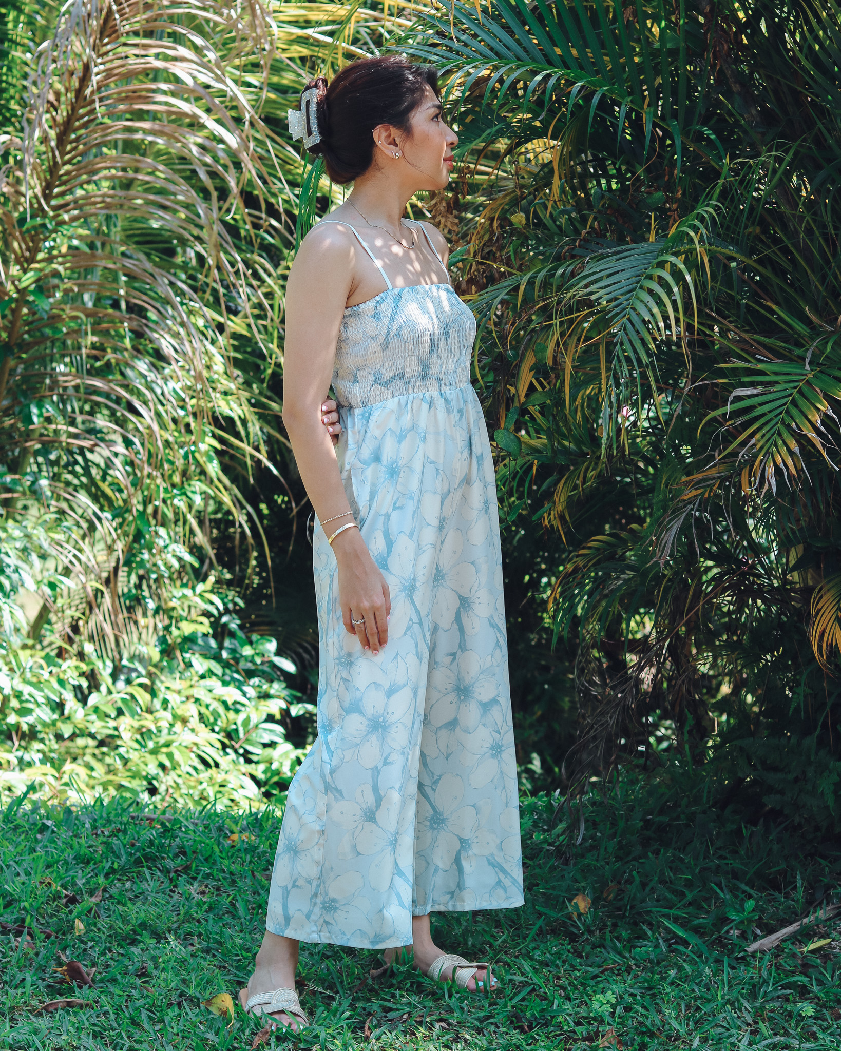 Alexa Jumpsuit in Blue Florals