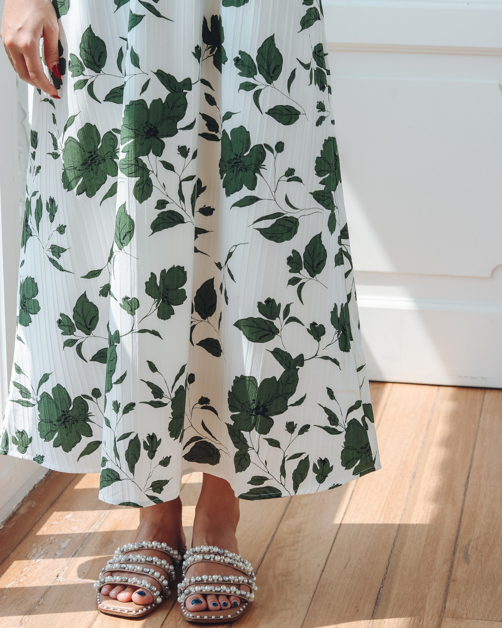 Azalea Dress in Green Florals