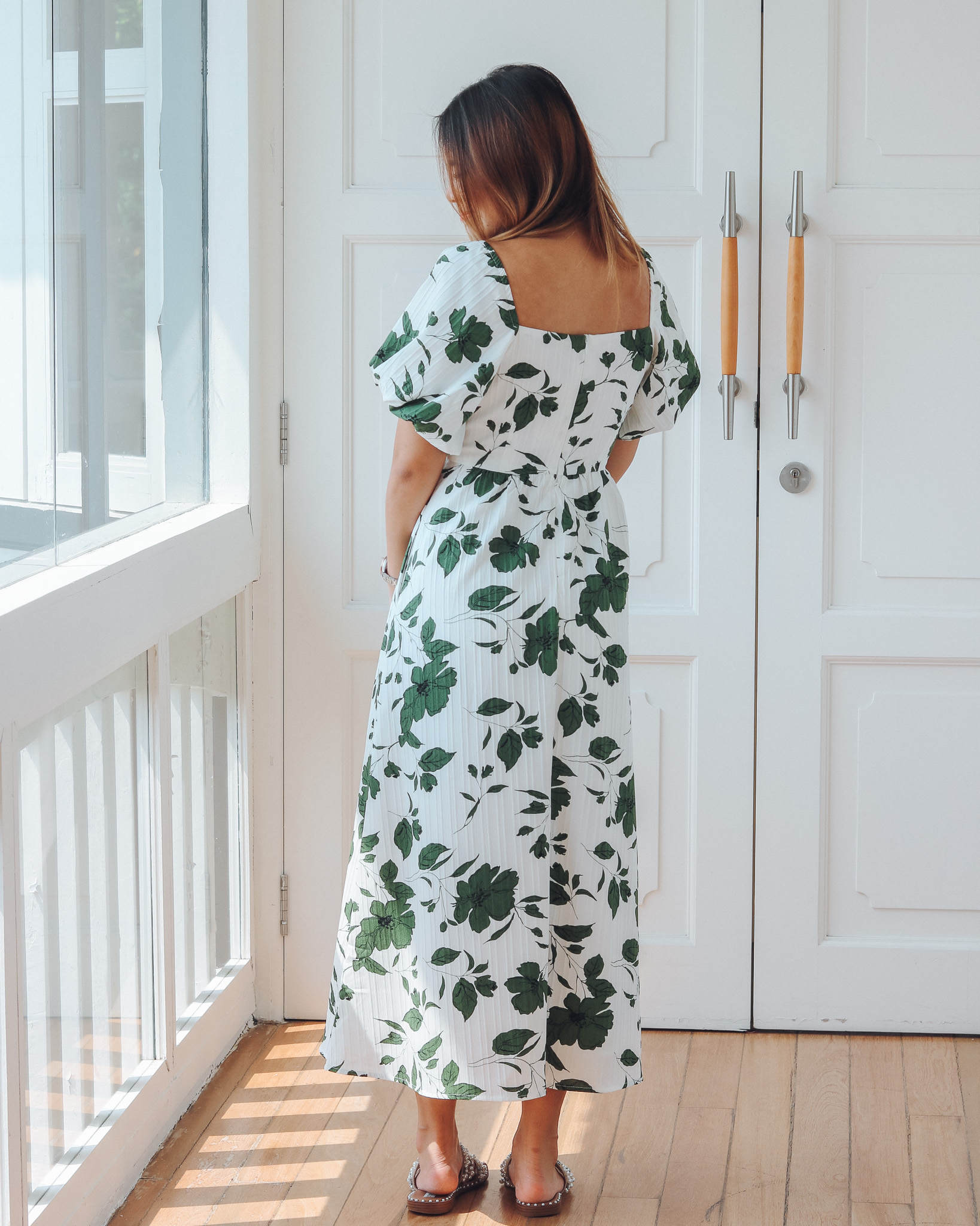 Azalea Dress in Green Florals