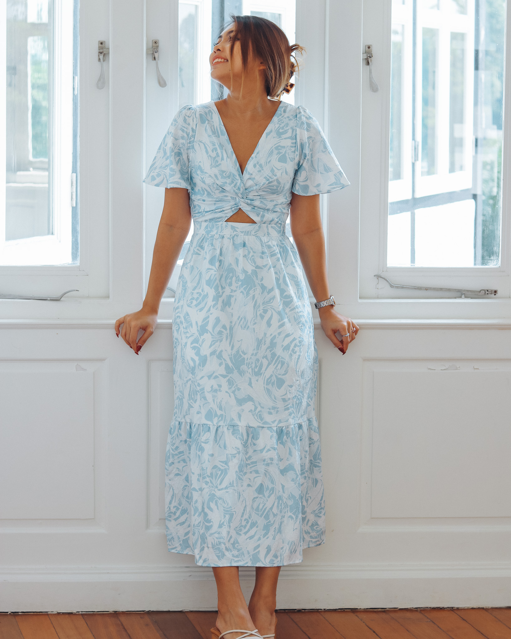 Vera Dress in Blue Florals