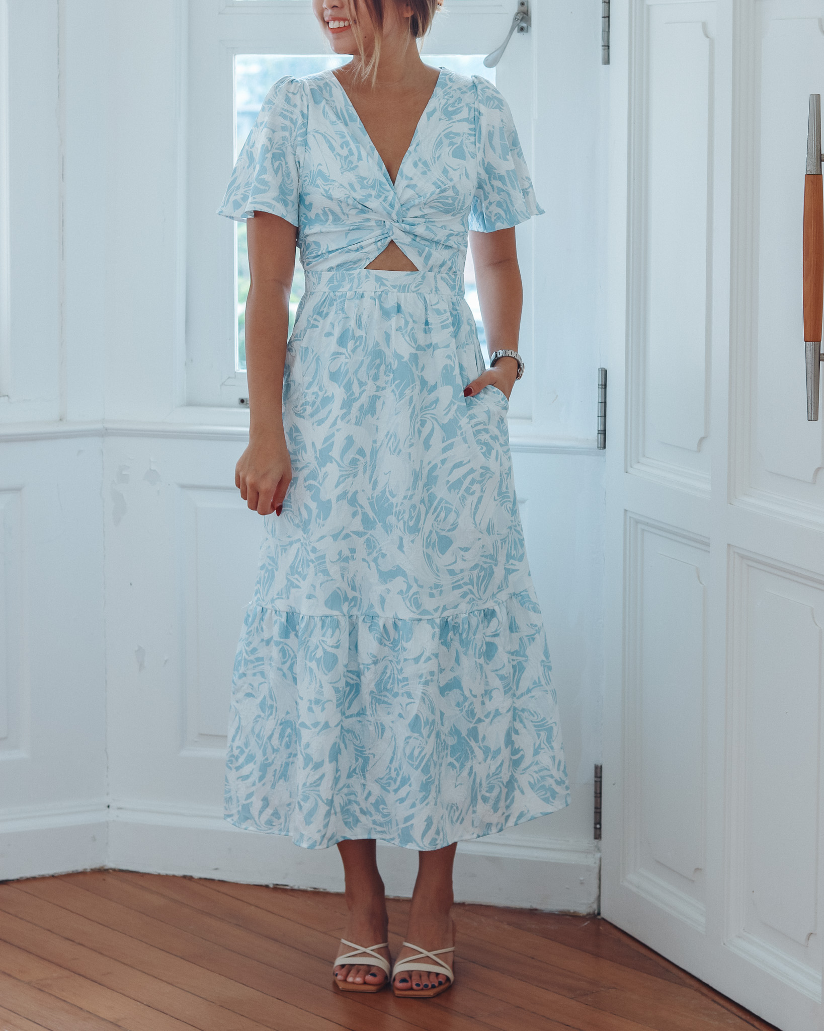 Vera Dress in Blue Florals