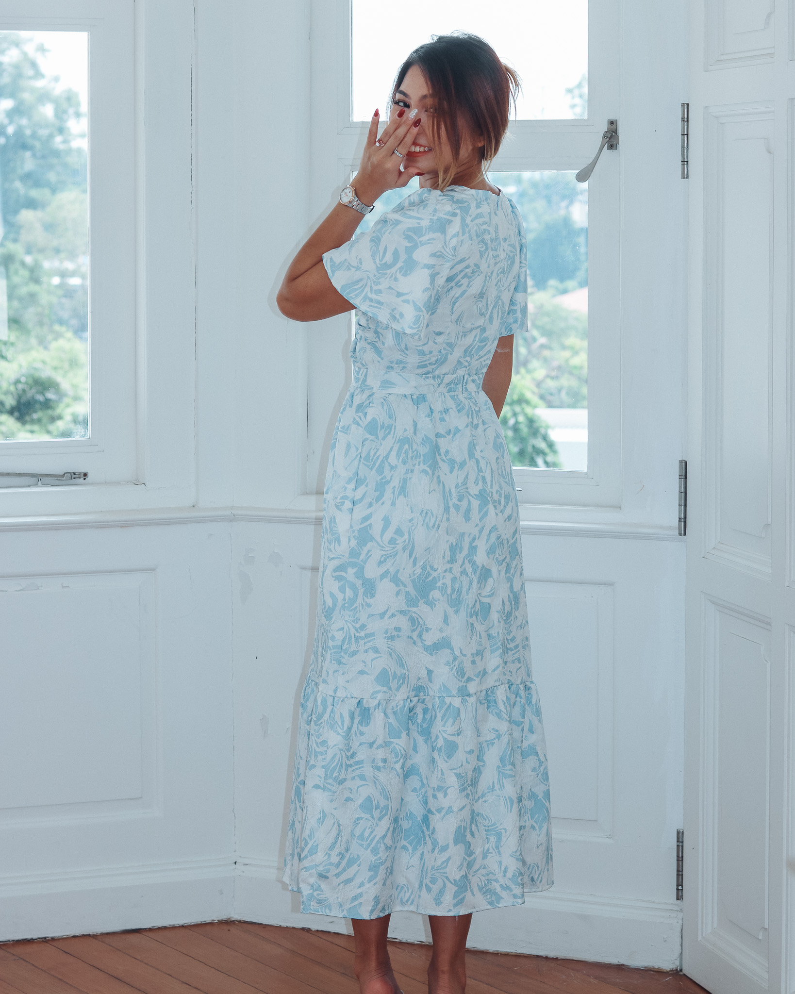 Vera Dress in Blue Florals