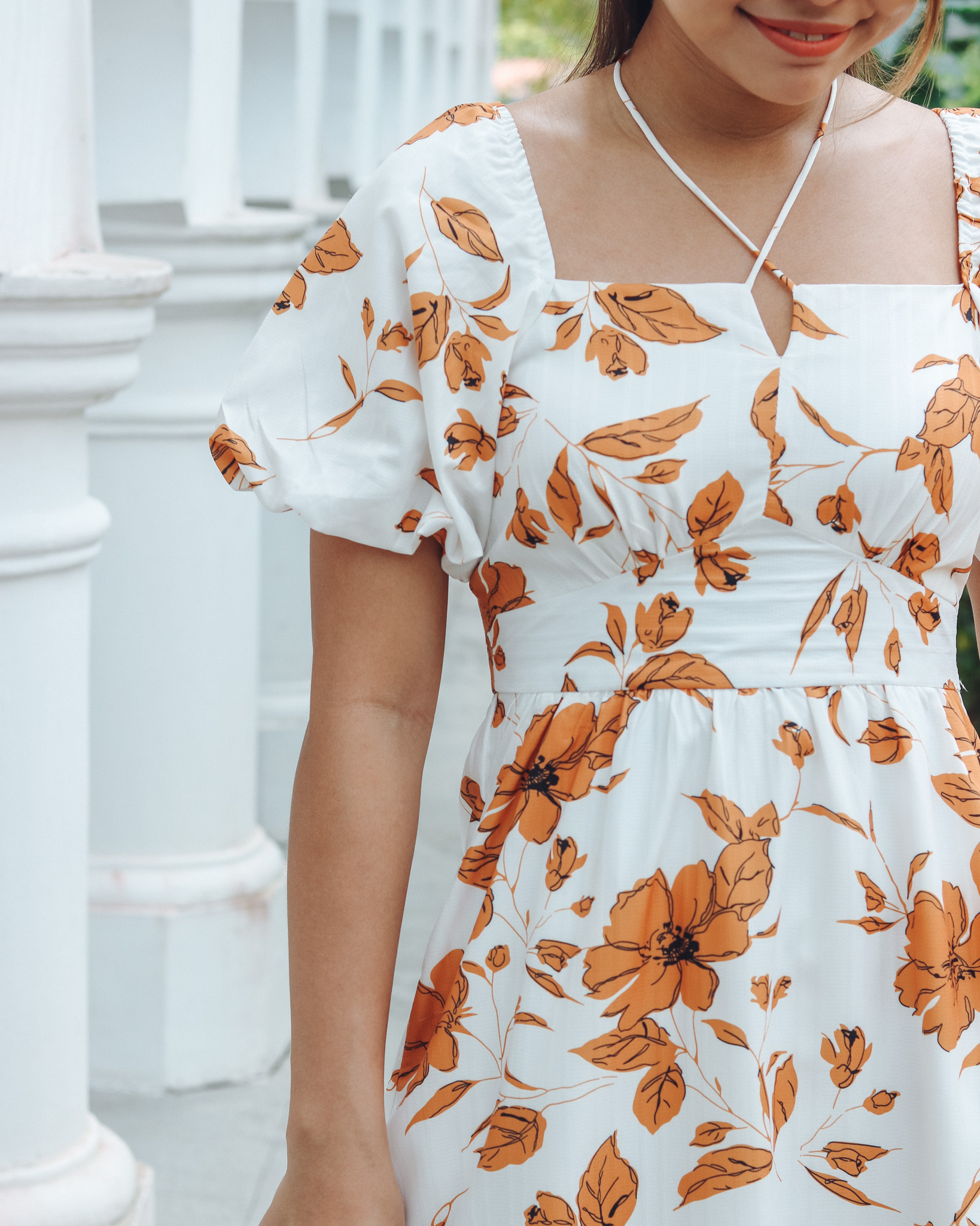 Azalea Dress in Orange Florals