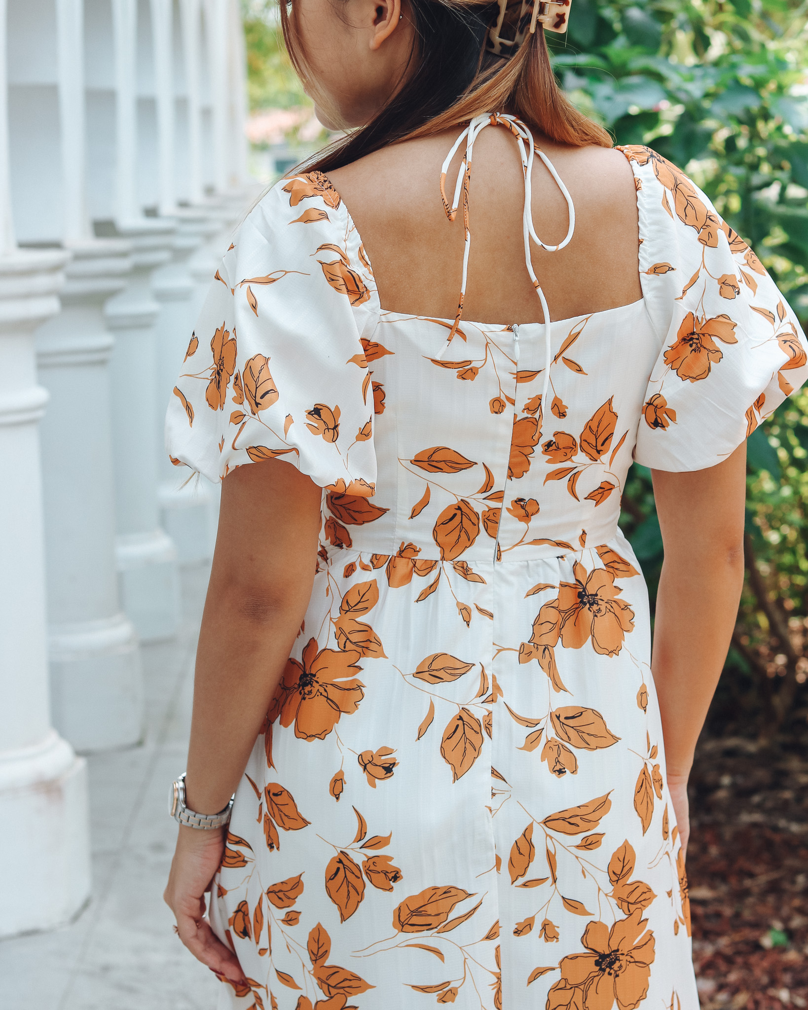 Azalea Dress in Orange Florals
