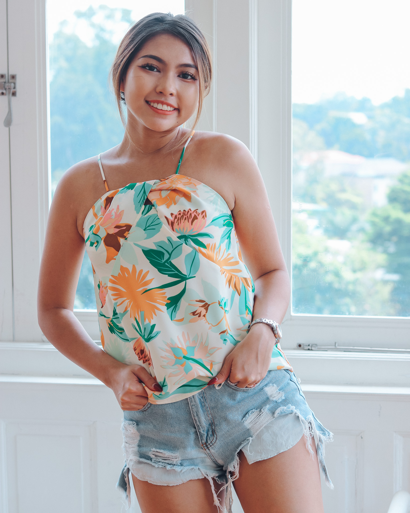 Calla Top in Tropical Prints