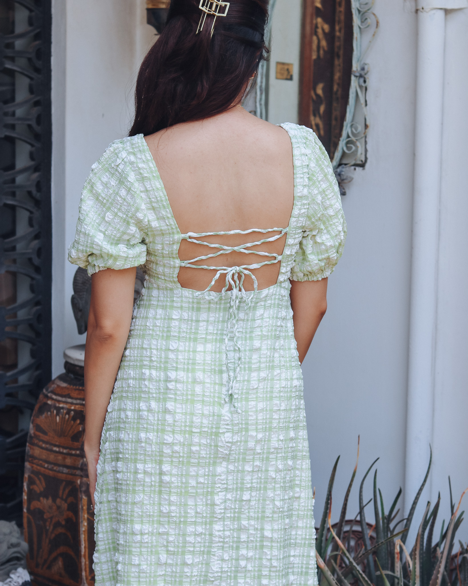 Phoebe Dress in Lime Green