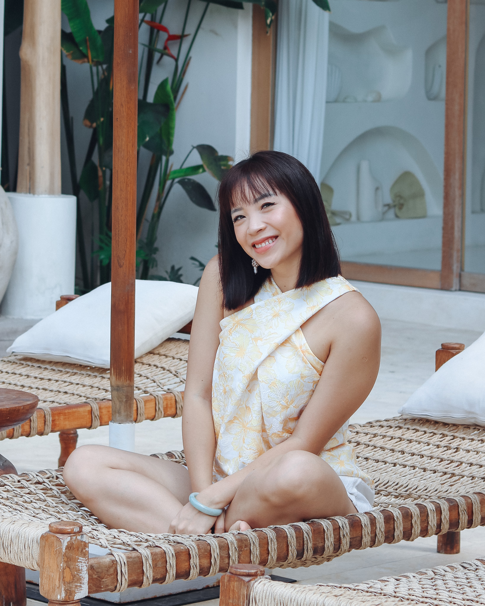 Oona Top in Yellow Florals