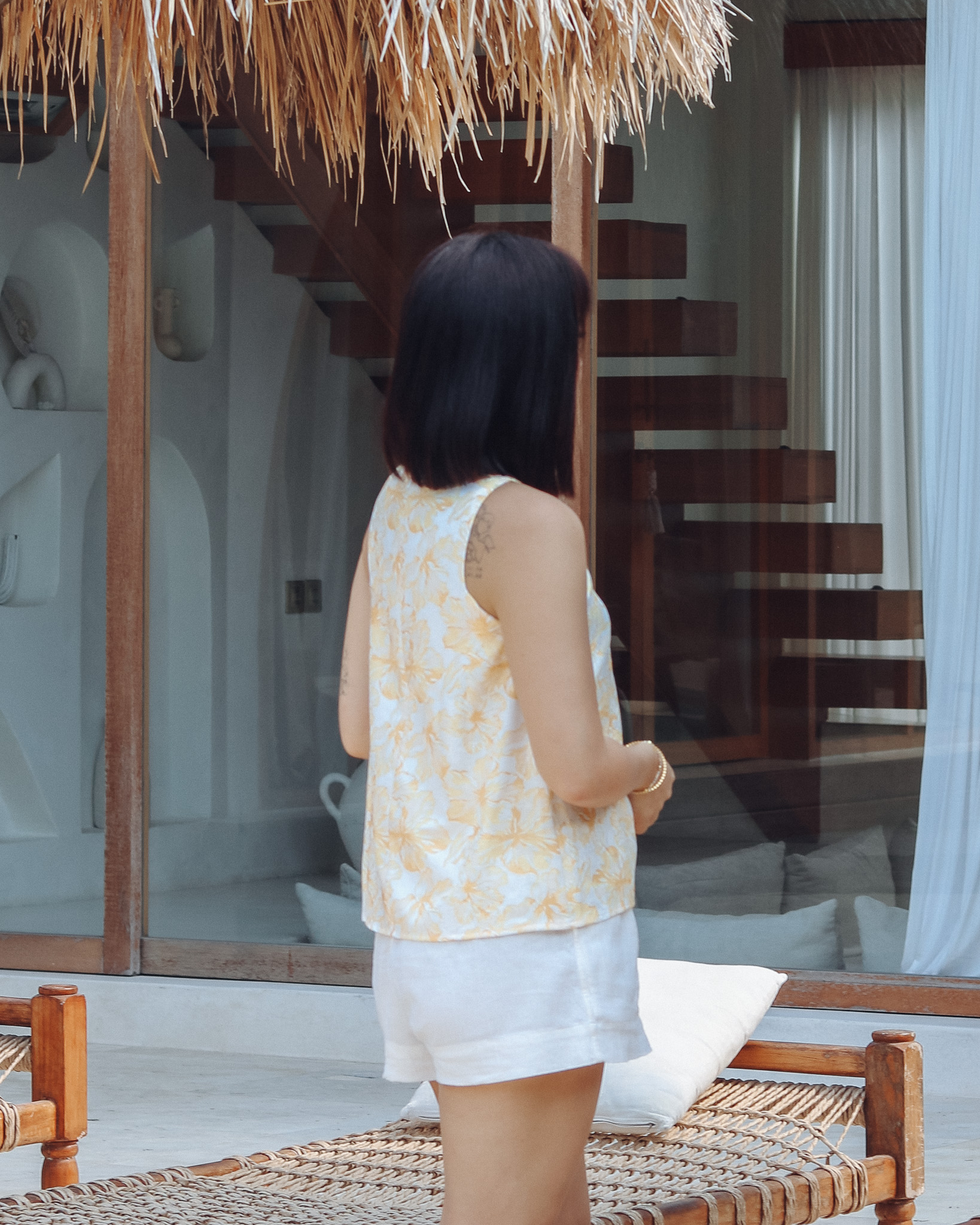 Oona Top in Yellow Florals