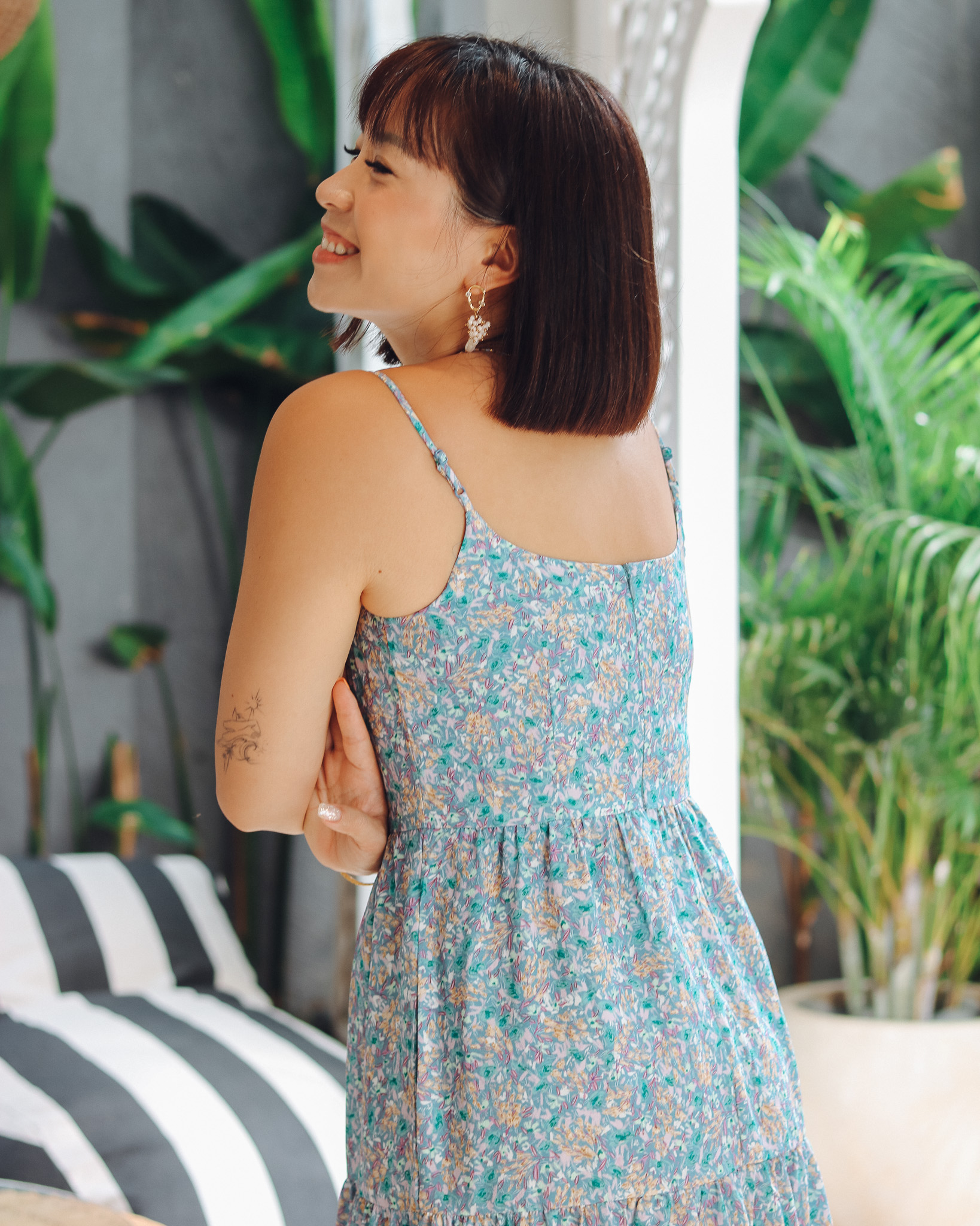 Maeve Dress in Green Florals