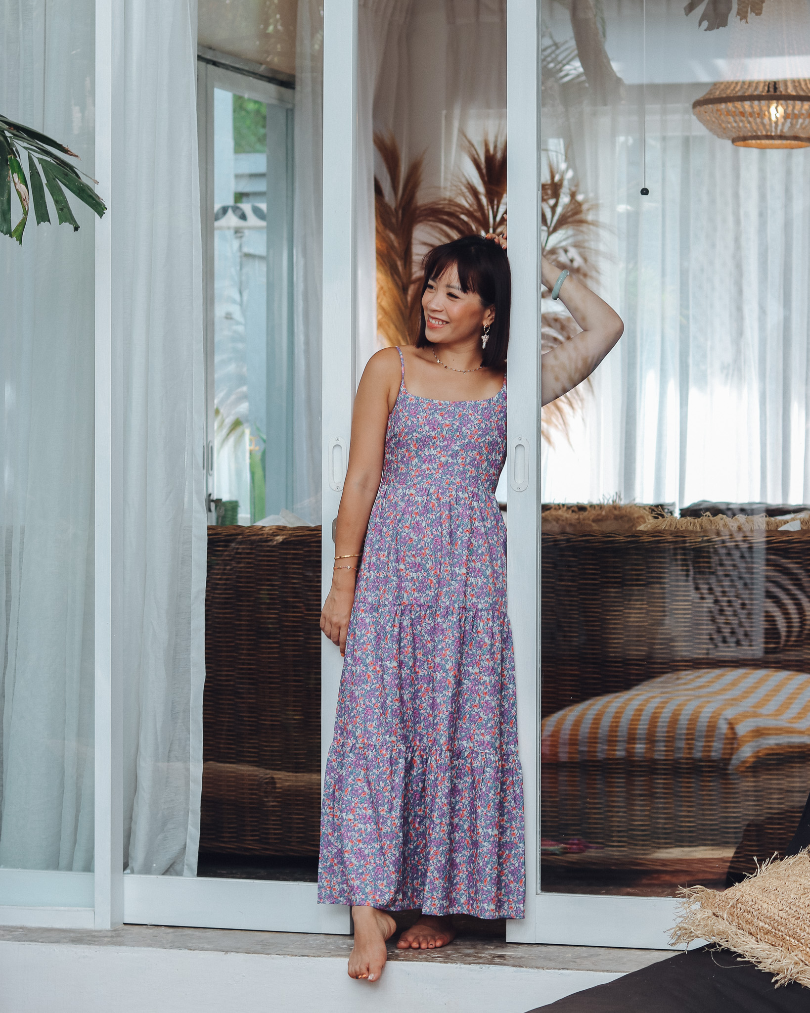 Maeve Dress in Purple Florals