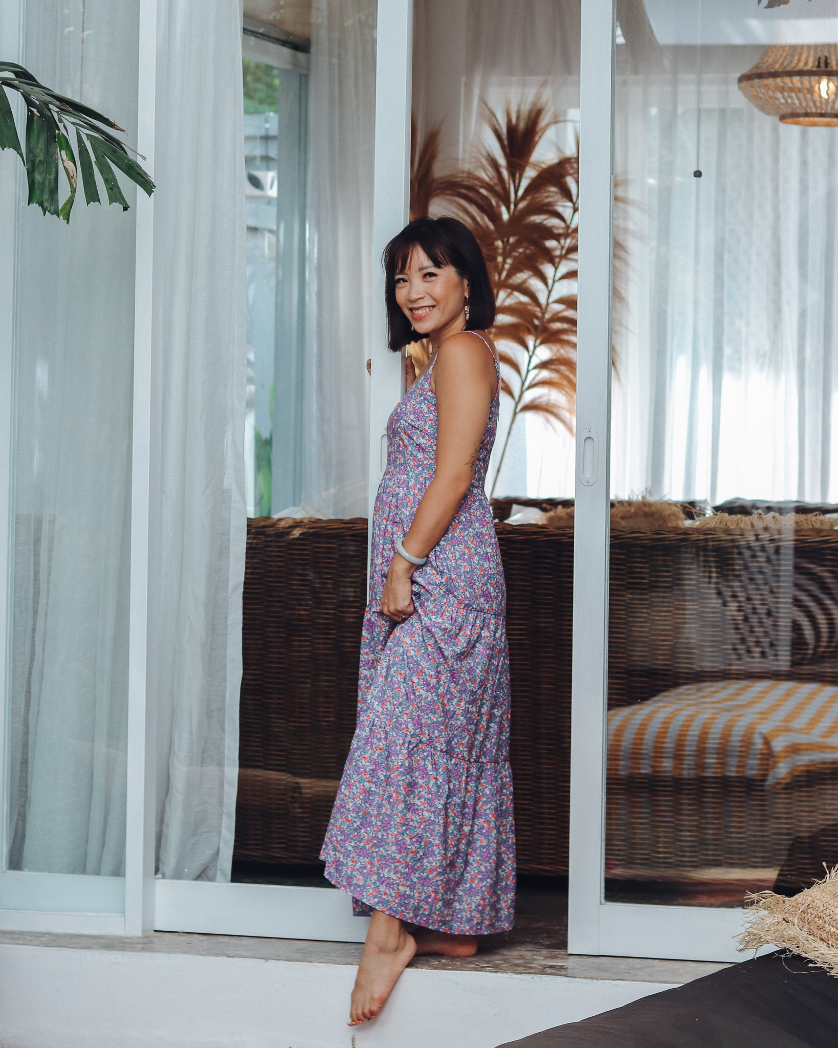 Maeve Dress in Purple Florals