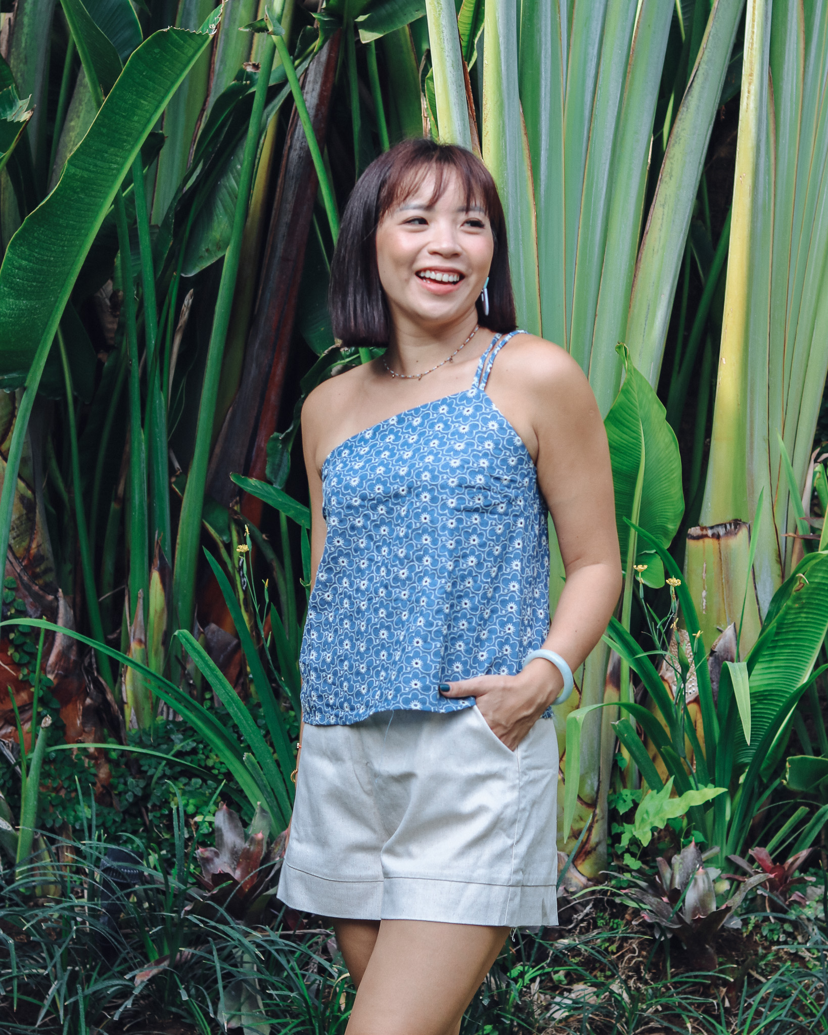 Kimora Toga Top in Blue Florals