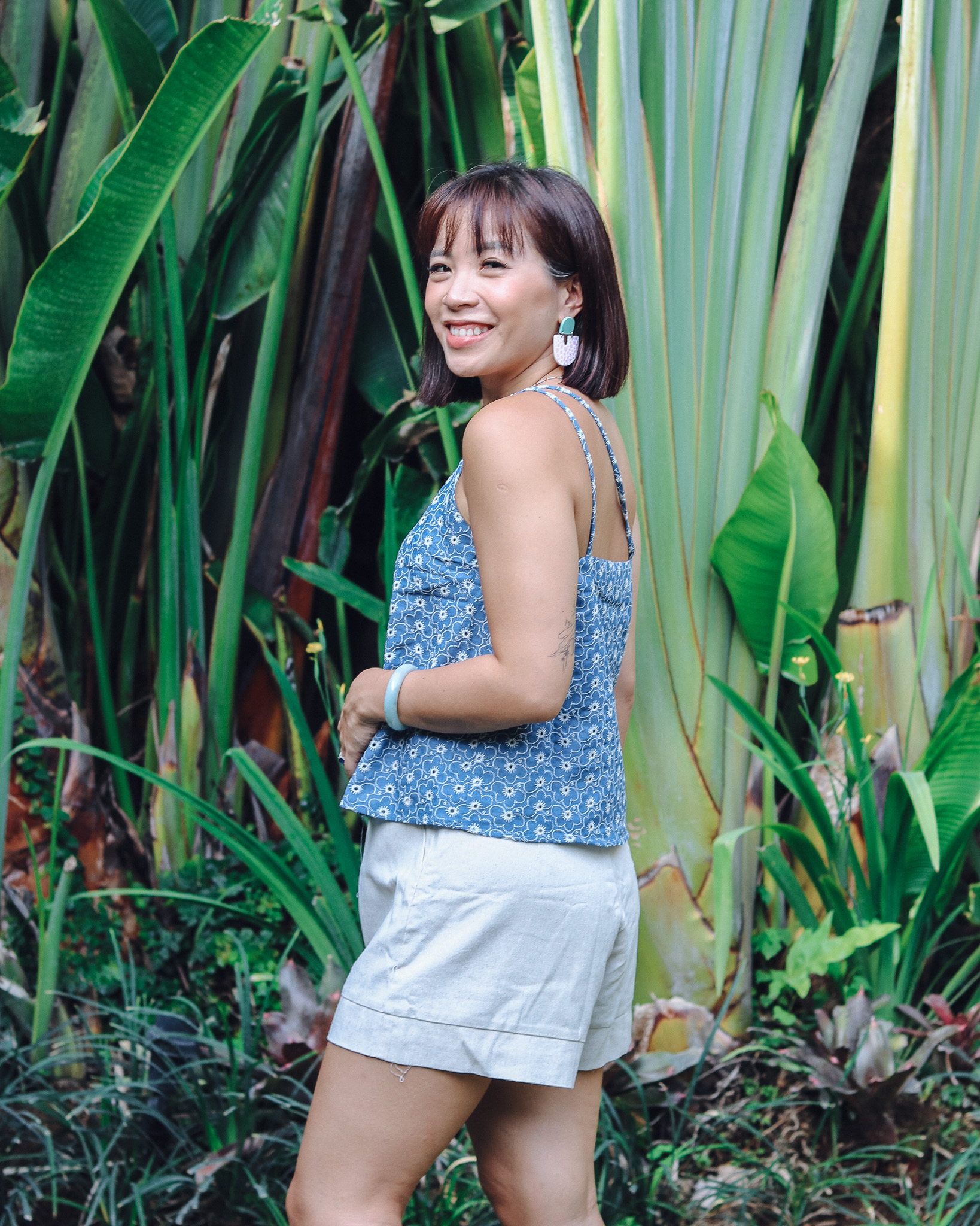 Kimora Toga Top in Blue Florals