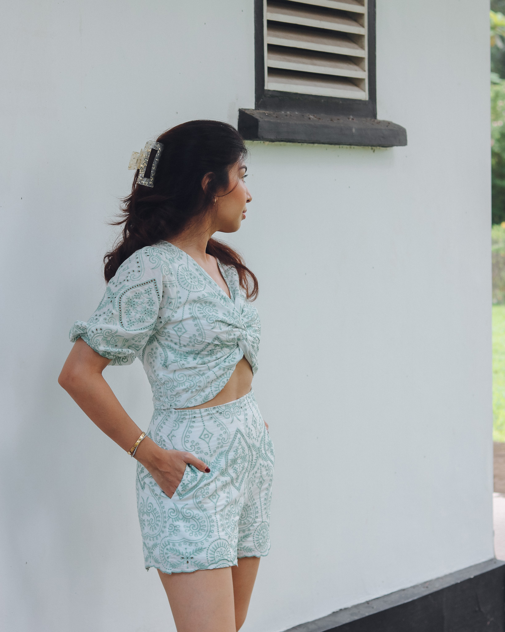 Reagan Crop Top in Seafoam Green