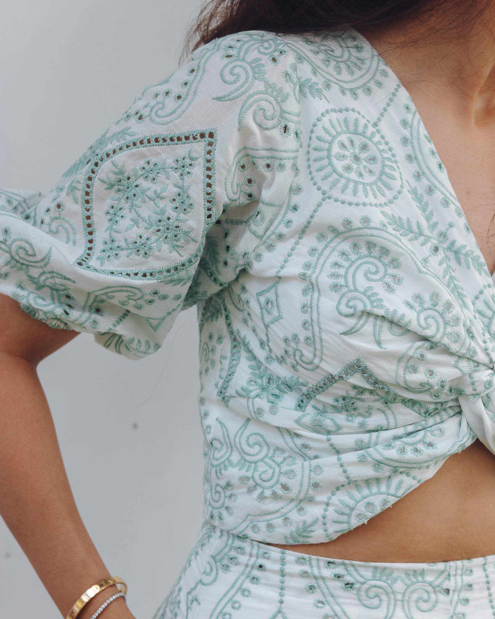 Reagan Crop Top in Seafoam Green