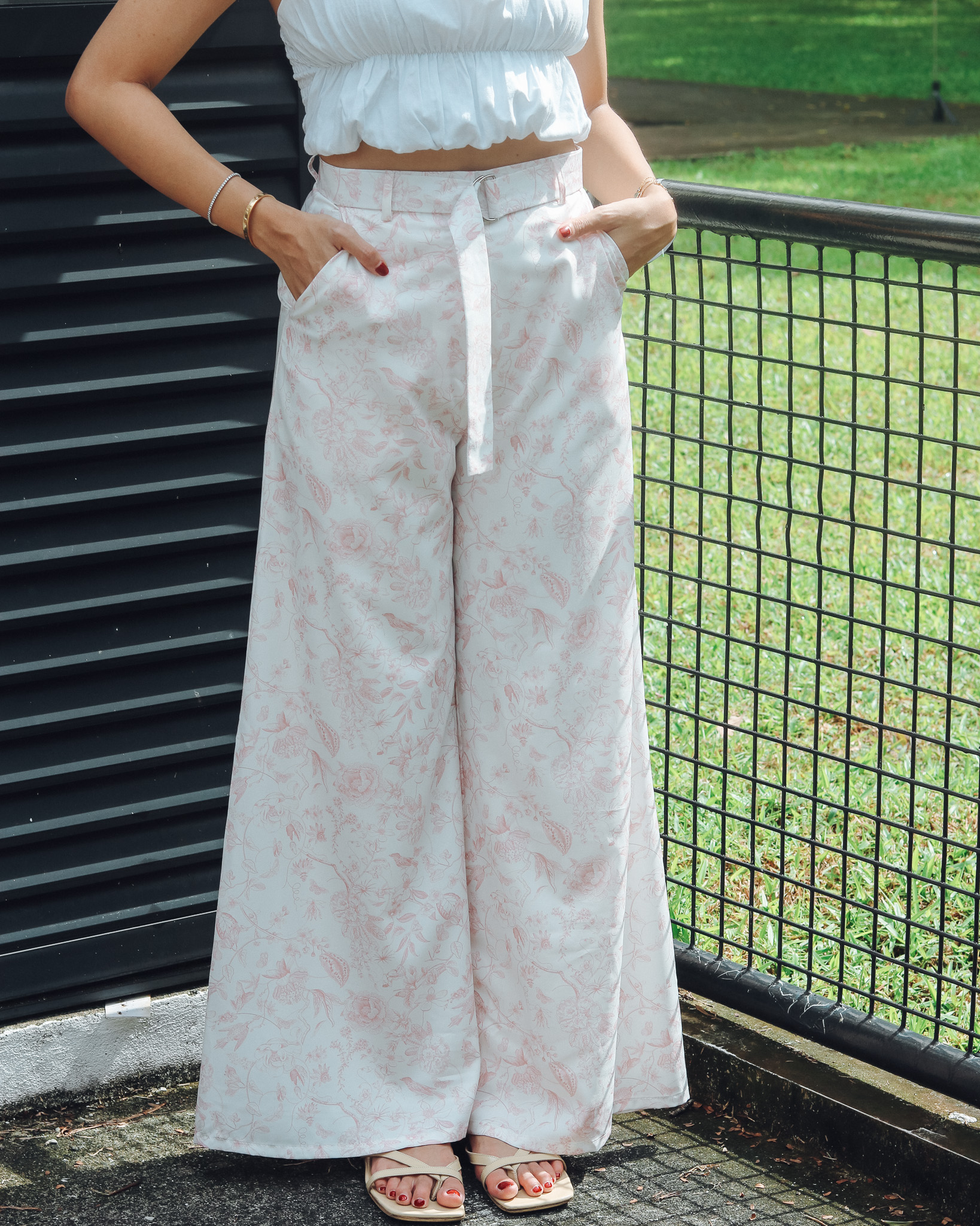 Thea Pants in Pink Florals