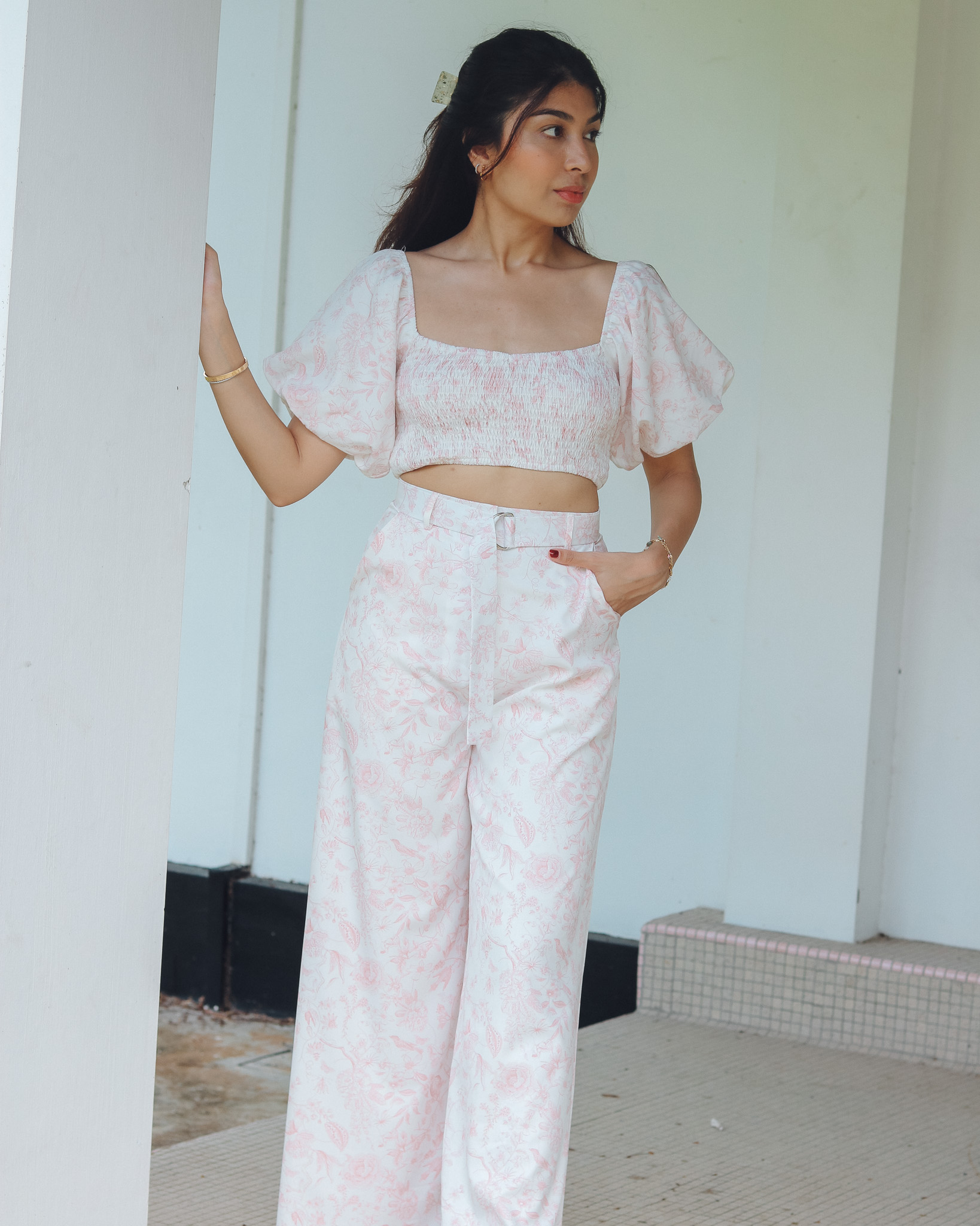 Thea Top in Pink Florals