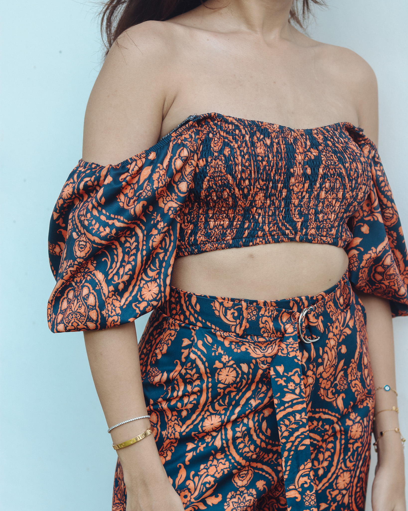 Thea Top in Orange Porcelain