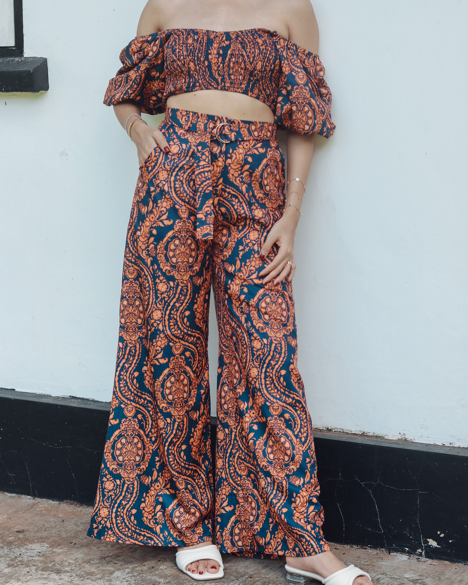 Thea Pants in Orange Porcelain