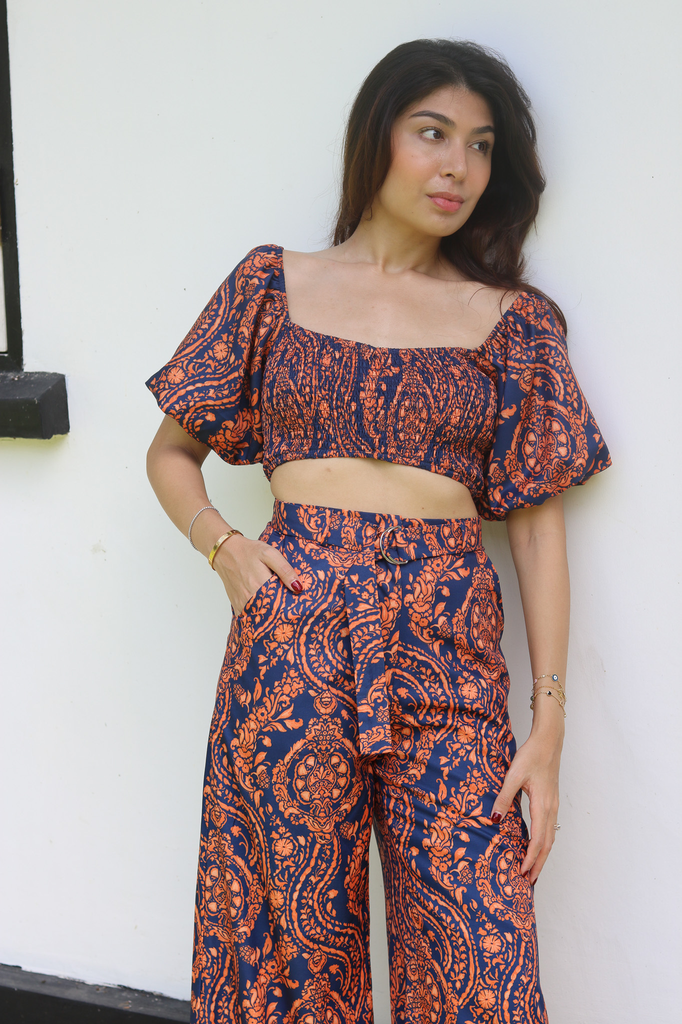 Thea Top in Orange Porcelain