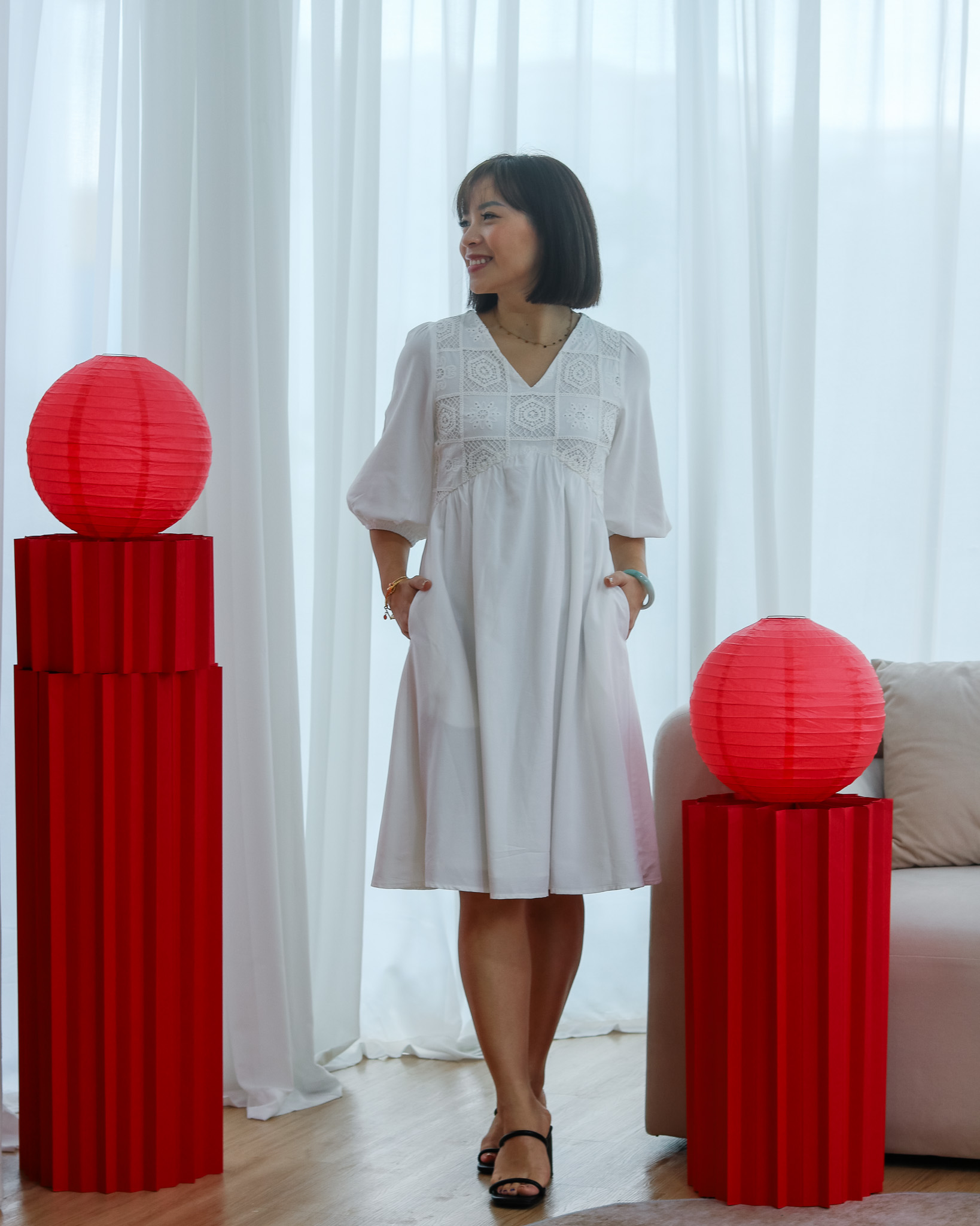 Katniss Embroidery Dress in White