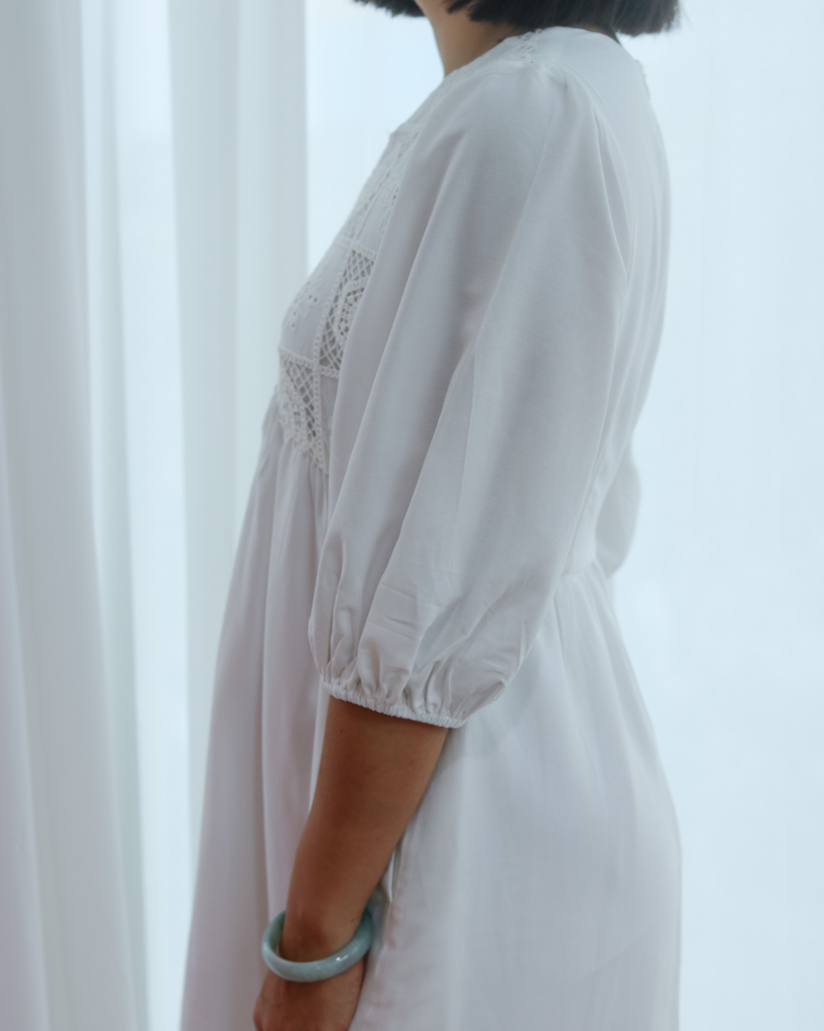 Katniss Embroidery Dress in White