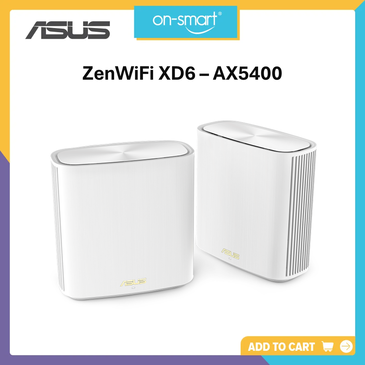 Asus ZenWifi XD6 - AX5400 WiFi 6 Routers White (2-Pack)
