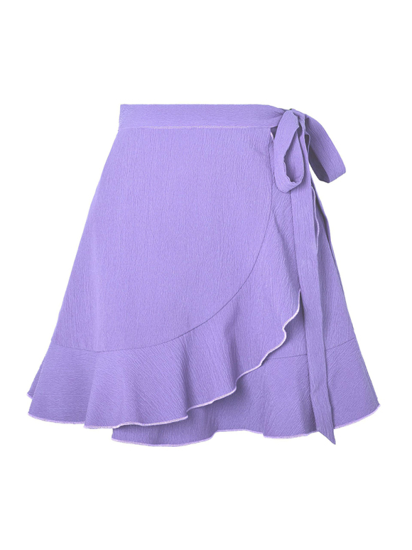 Amber Skirt High Waist Solid Ruffle Skirt