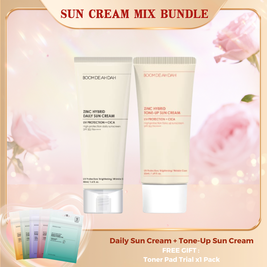 [PRE ORDER] BOOM DE AH DAH ZINC HYBRID DAILY & TONE-UP SUN CREAM BUNDLE 