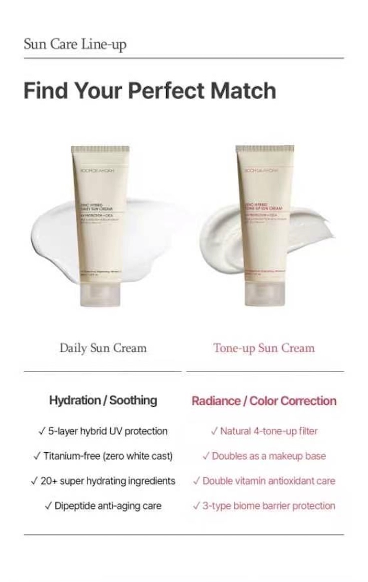 [PRE ORDER] BOOM DE AH DAH ZINC HYBRID DAILY & TONE-UP SUN CREAM BUNDLE 