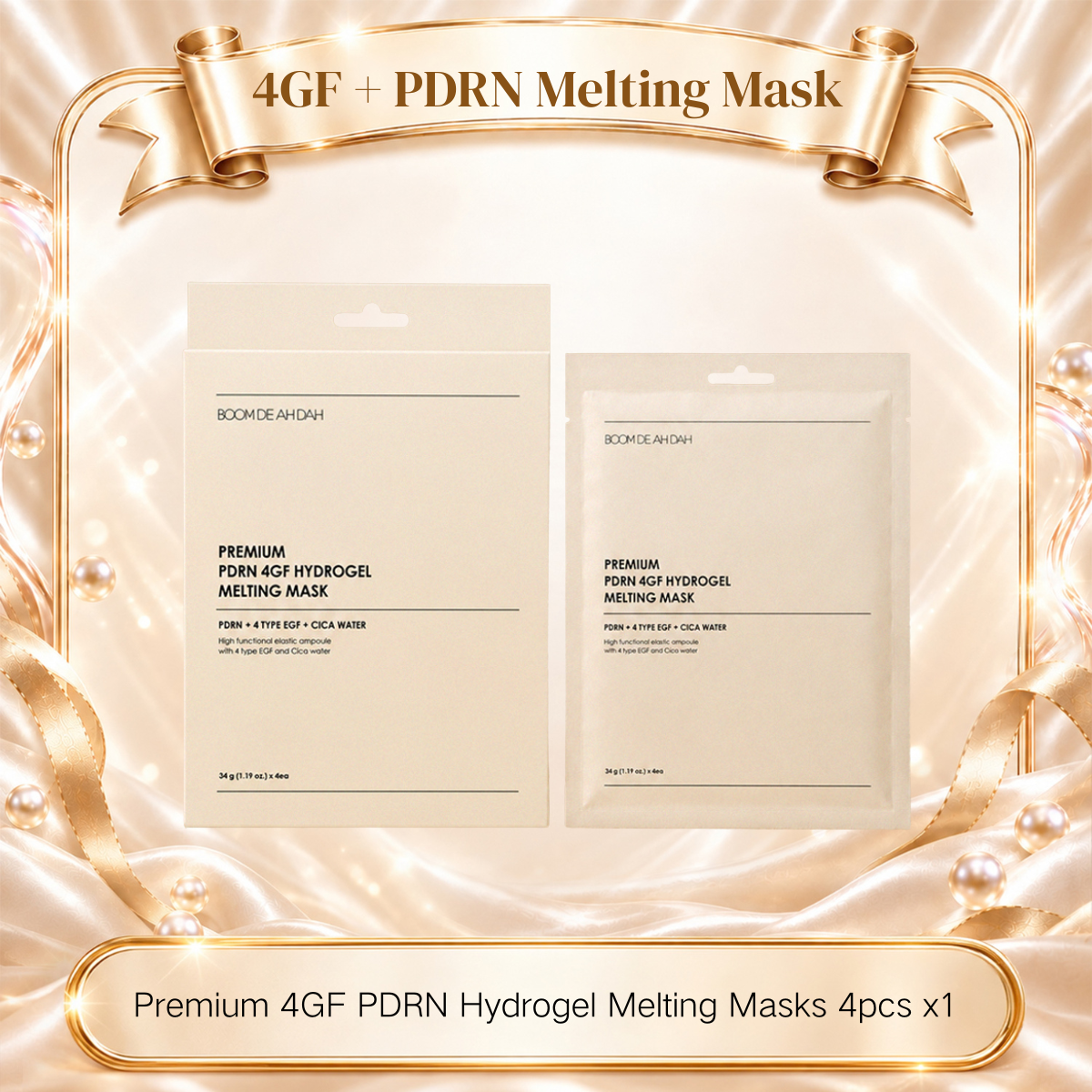 BOOM DE AH DAH PREMIUM PDRN 4GF MELTING MASK (4'SHEET PER BOX)