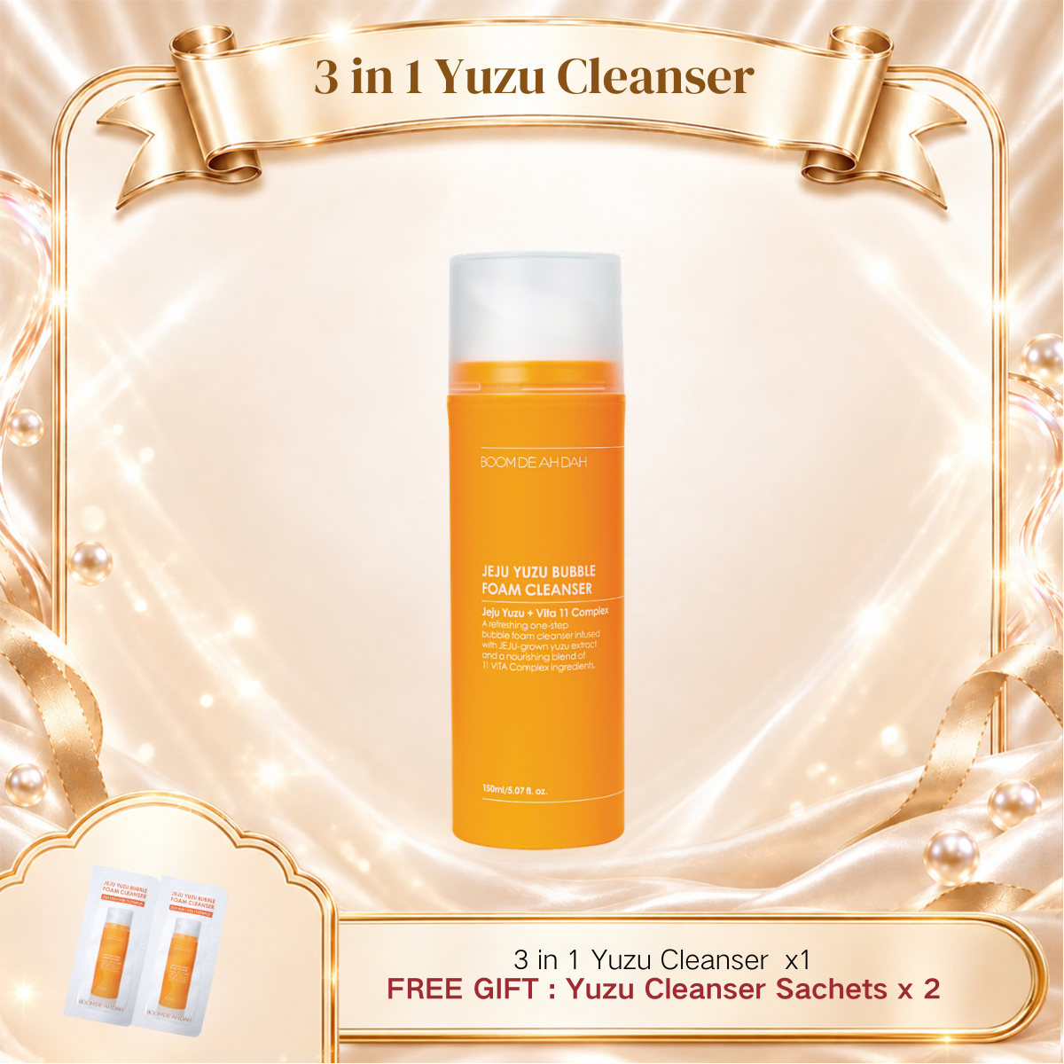 [PRE ORDER]Boom De Ah Dah Jeju Yuzu + VITA 11 Complex bubble foam cleanser 150ml