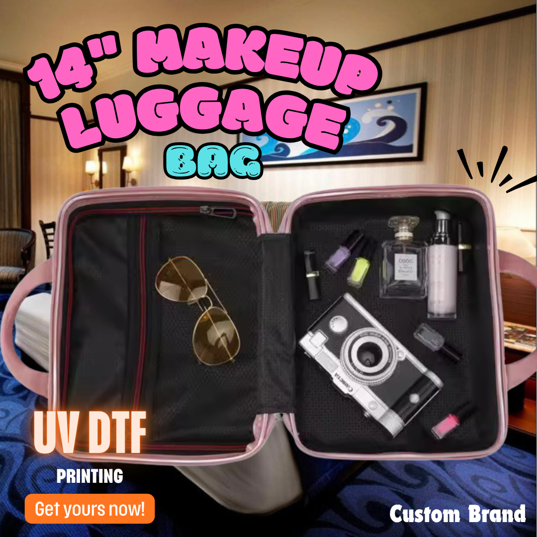 Custom Branded 14" Makeup Luggage Bag (MOQ 100 Set)