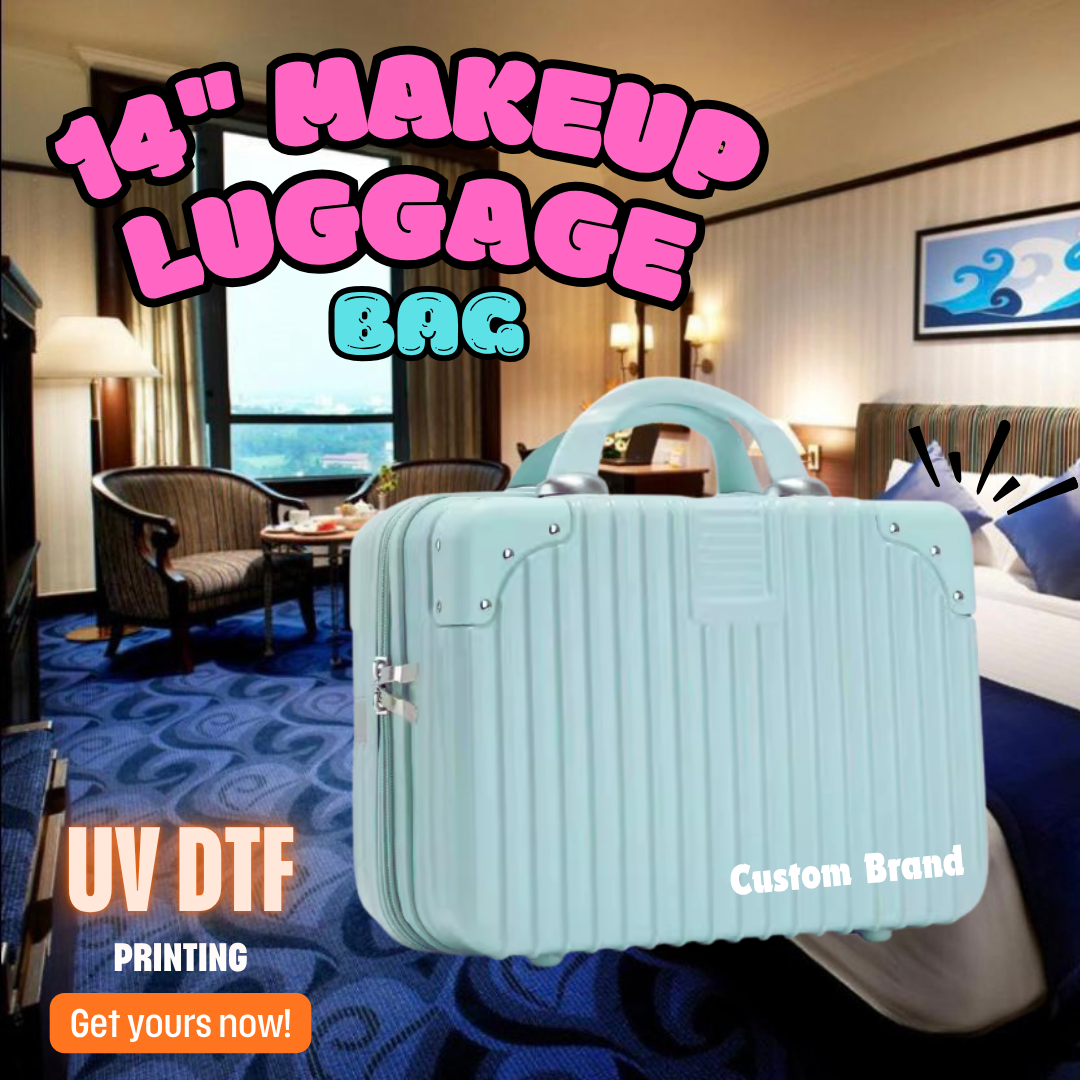 Custom Branded 14" Makeup Luggage Bag (MOQ 100 Set)