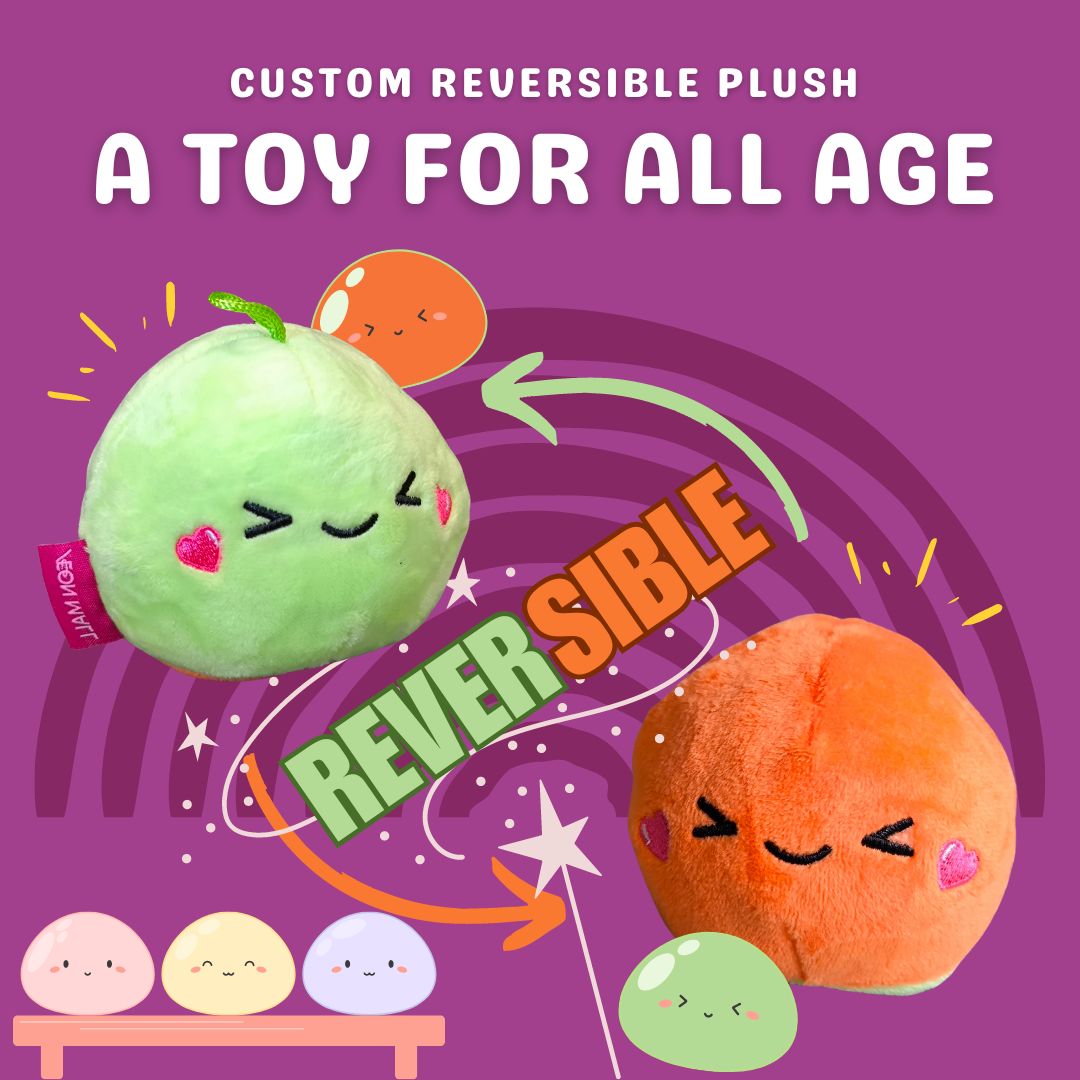 Custom Branded Reversible Plush Toy (MOQ 1k pc)